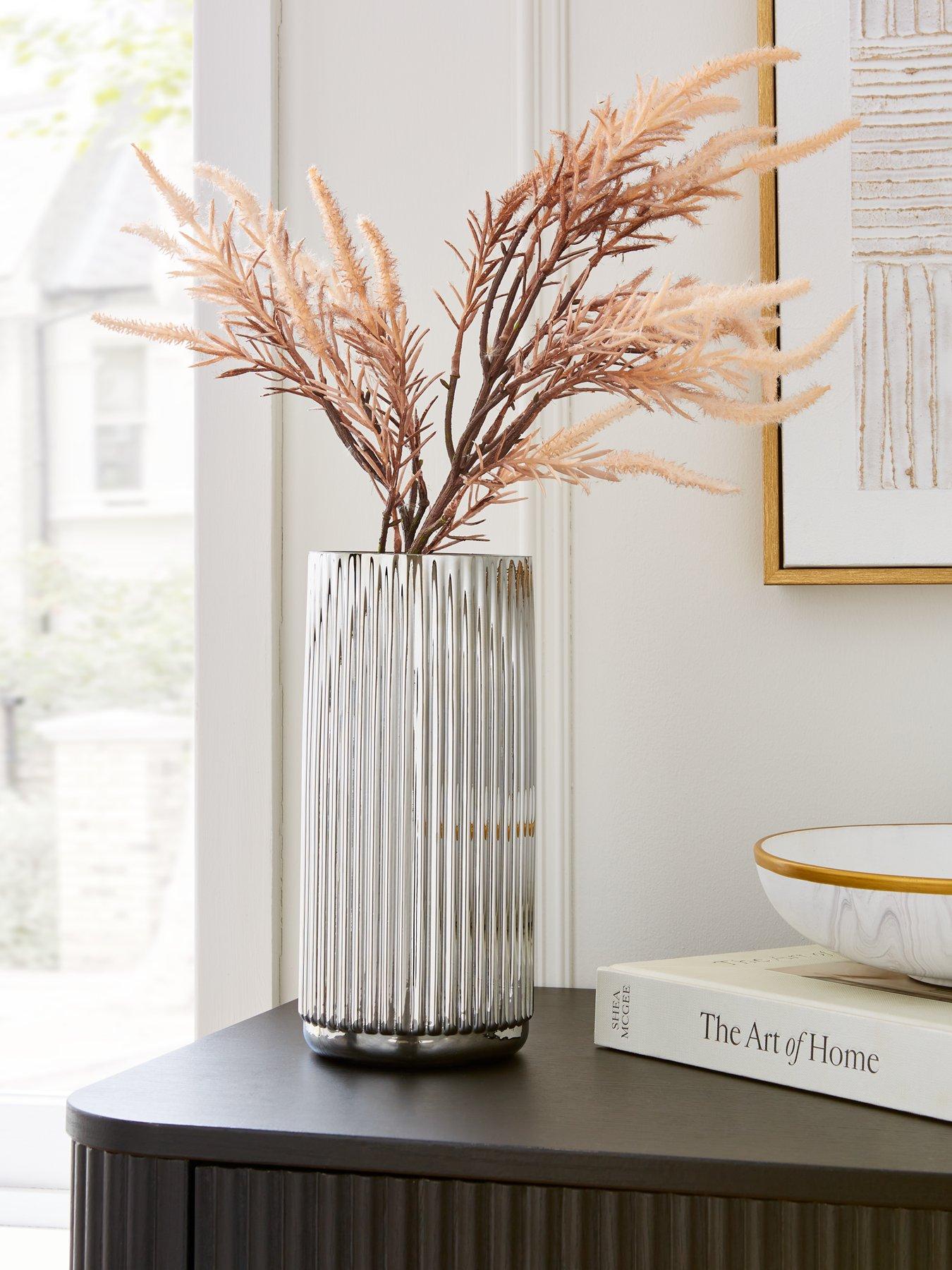 Image 1 of 5 of The Very Collection Chrome Ribbed Vase