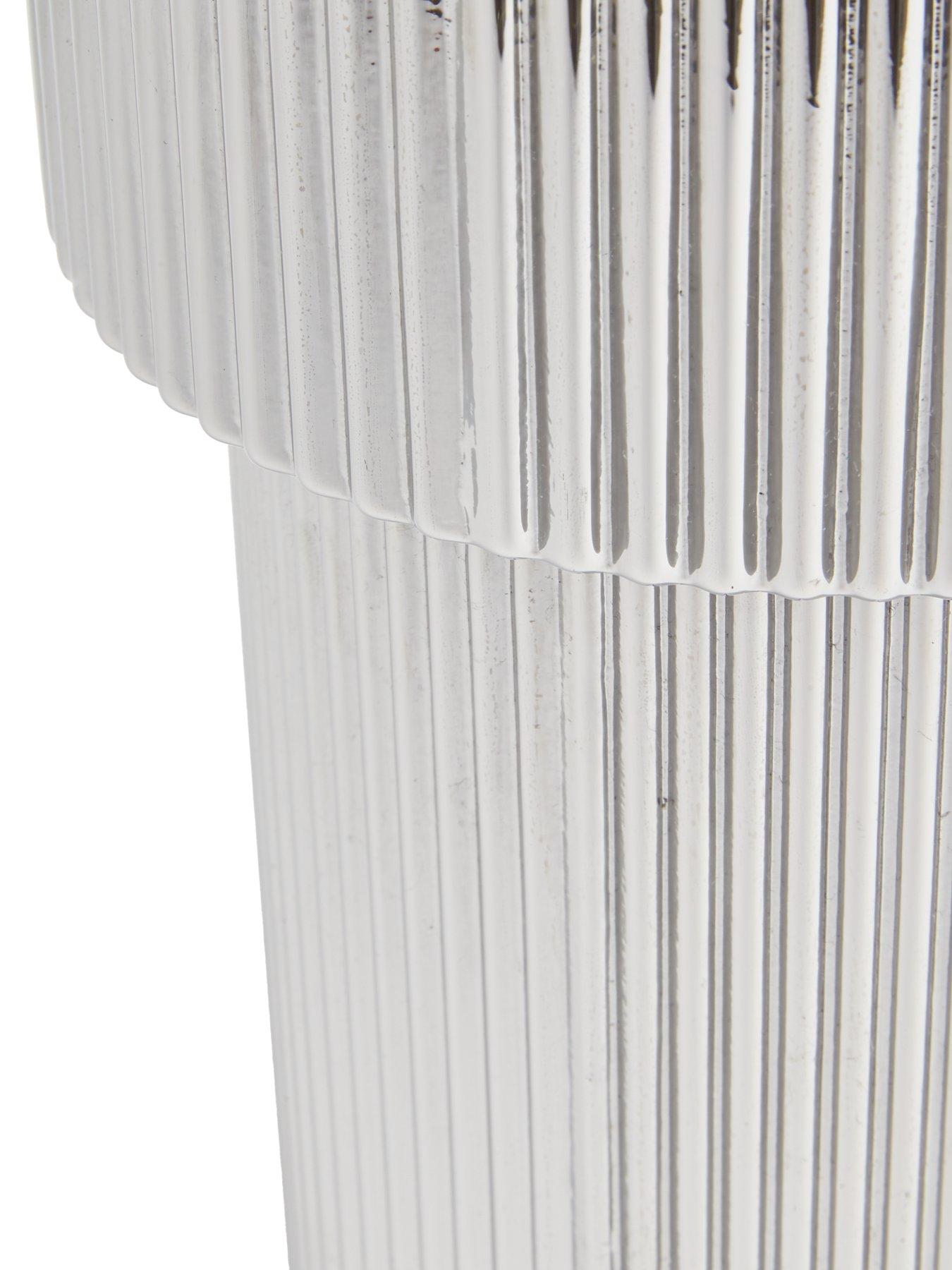  image of the-very-collection-chrome-ribbed-vase