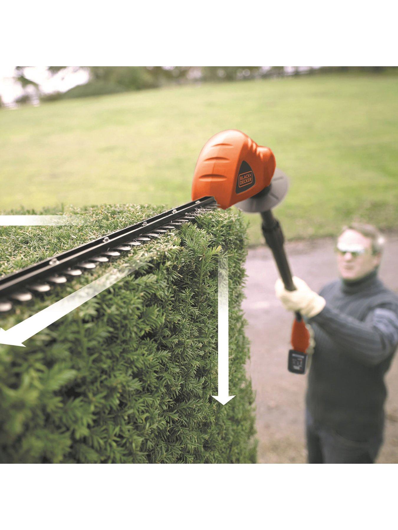 Black & Decker 18v 2.0Ah 43cm Pole Hedge Trimmer, 12mm blade gap