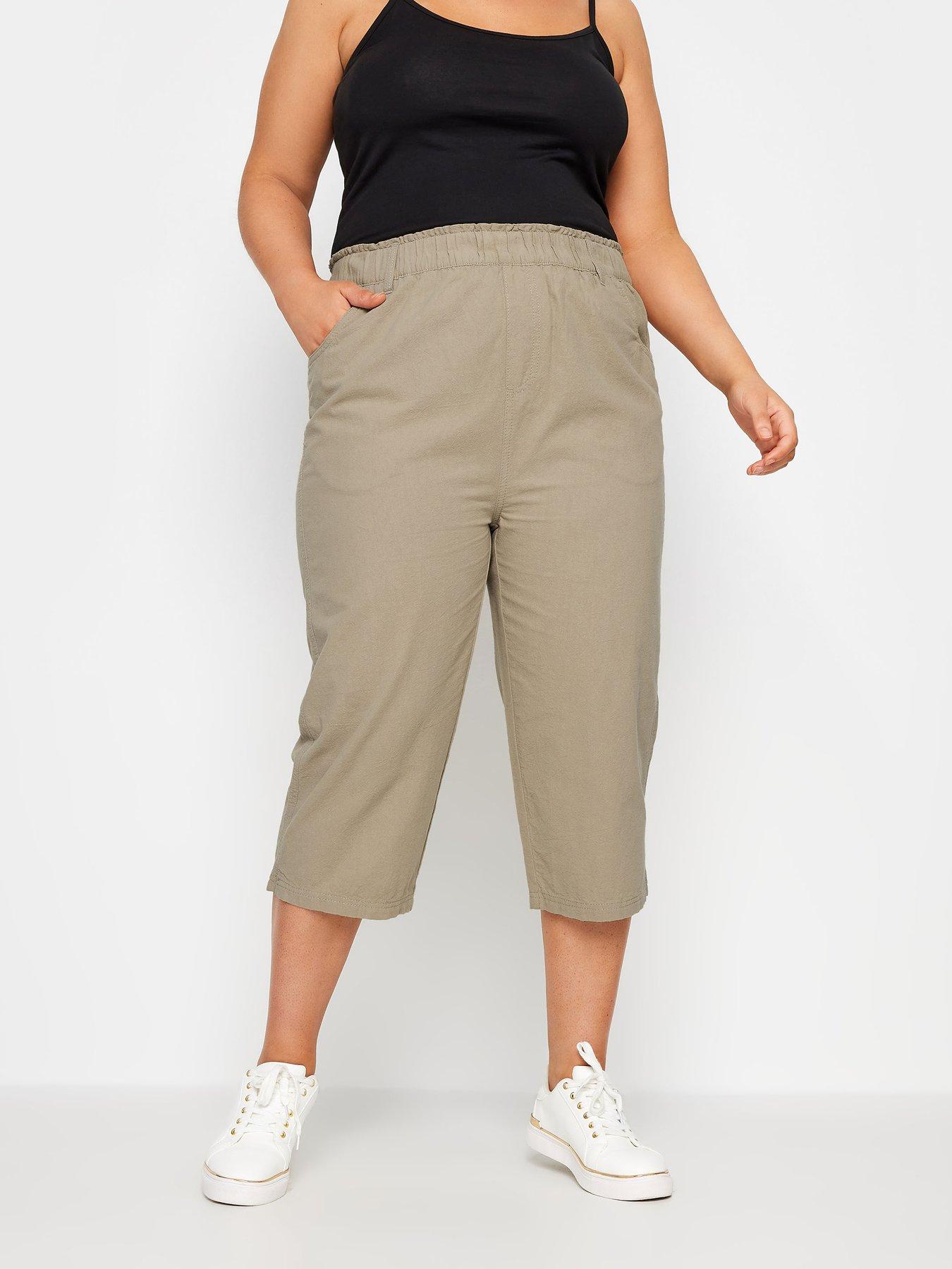  image of yours-curve-cool-cotton-crop-trousers
