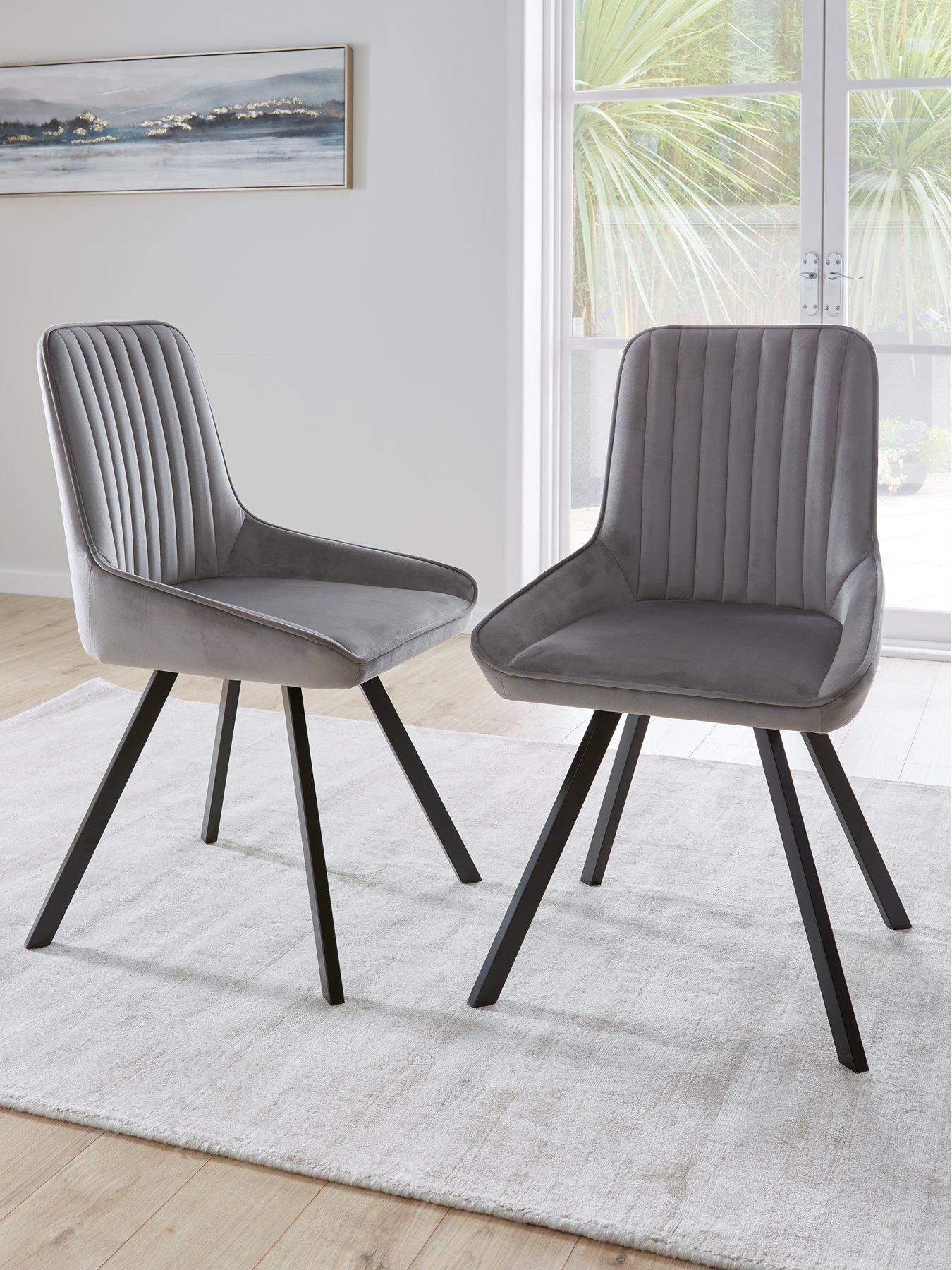 The Very Collection Marlow Pair of Dining Chairs - Grey/Black - FSC® Certified