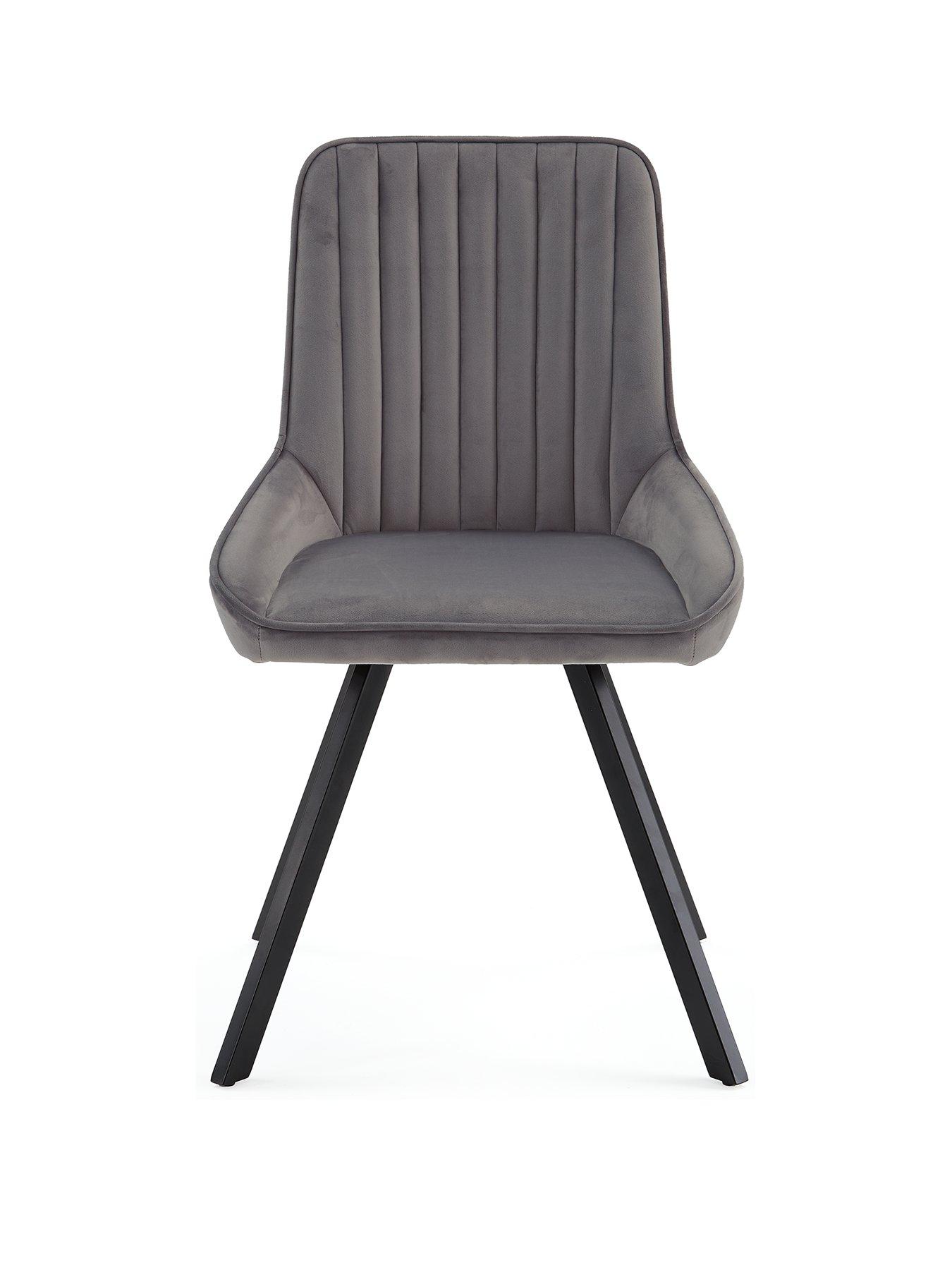 Image 2 of 6 of The Very Collection Marlow Pair of Dining Chairs - Grey/Black - FSC&reg; Certified