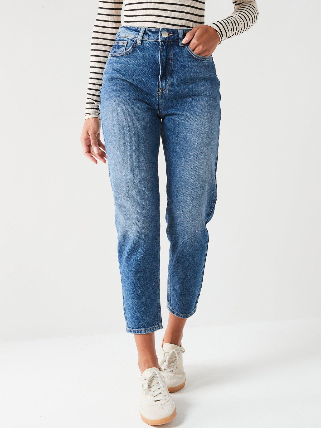 undefined High Waist Mom Jeans - Midi Wash