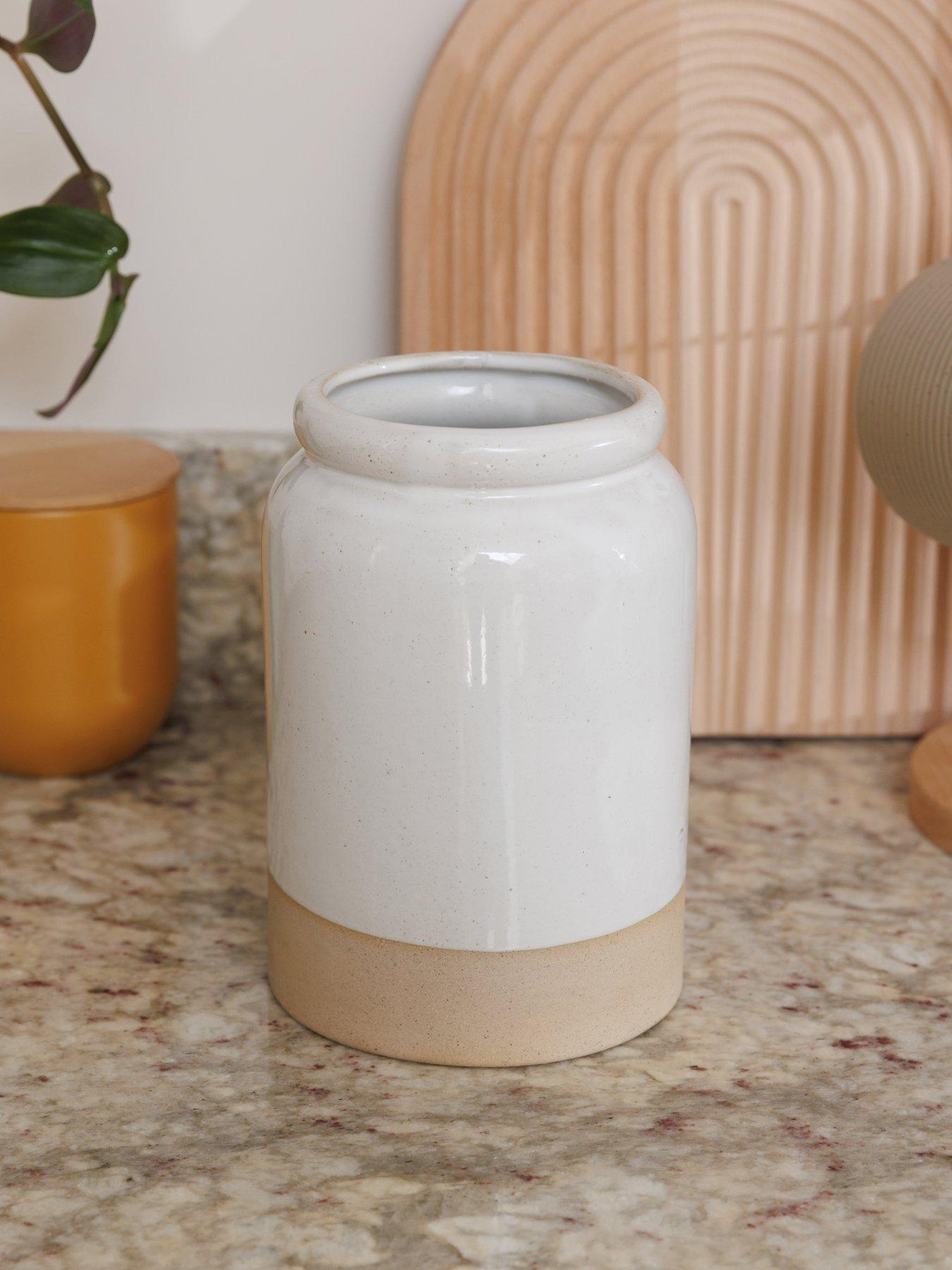 kitchencraft-idilica-stoneware-utensil-holderplanter