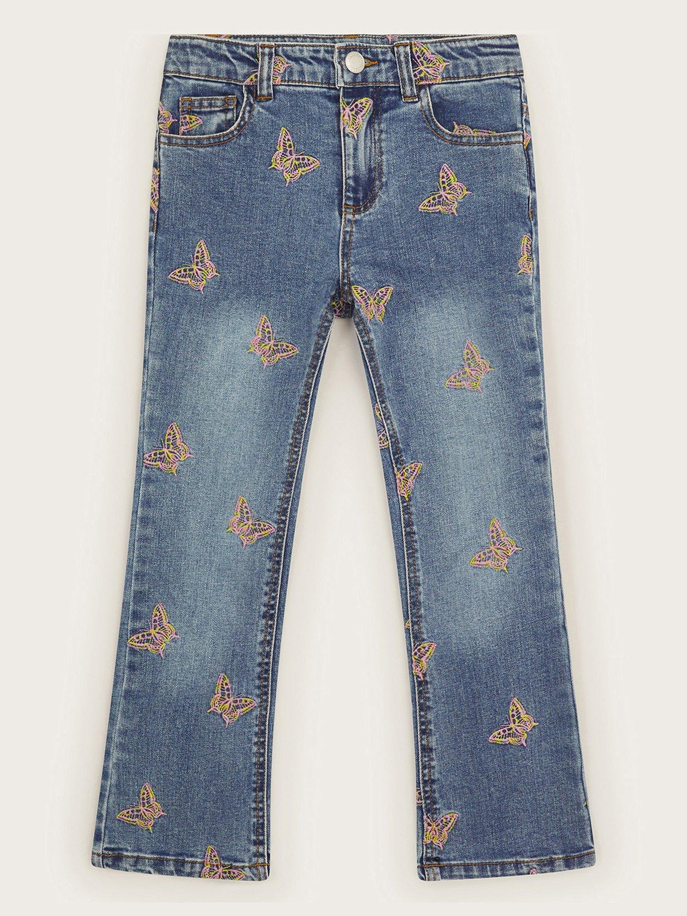 Butterfly sales embroidered jeans