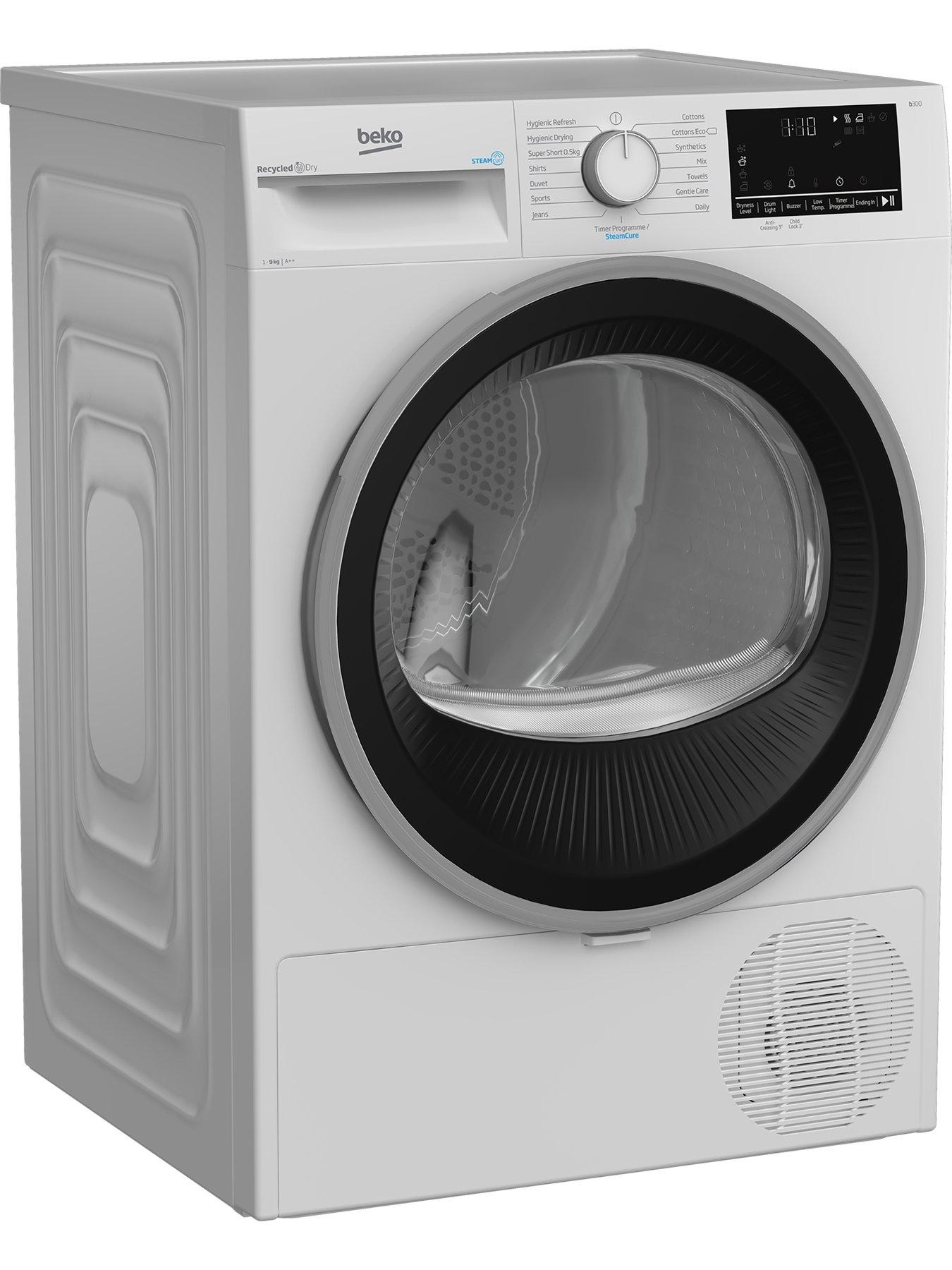 Beko B3T49231DW SteamCure RecycledTub 9kg Heat Pump Tumble Dryer ...