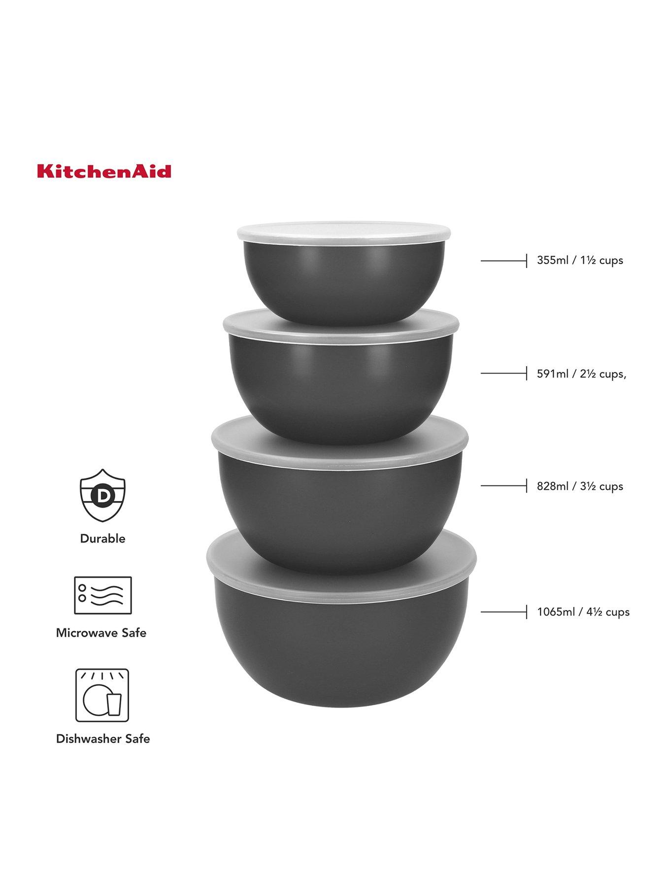 Image 7 of 7 of KitchenAid 4pc Meal Prep Bowl Set with Lids - Charcoal Grey