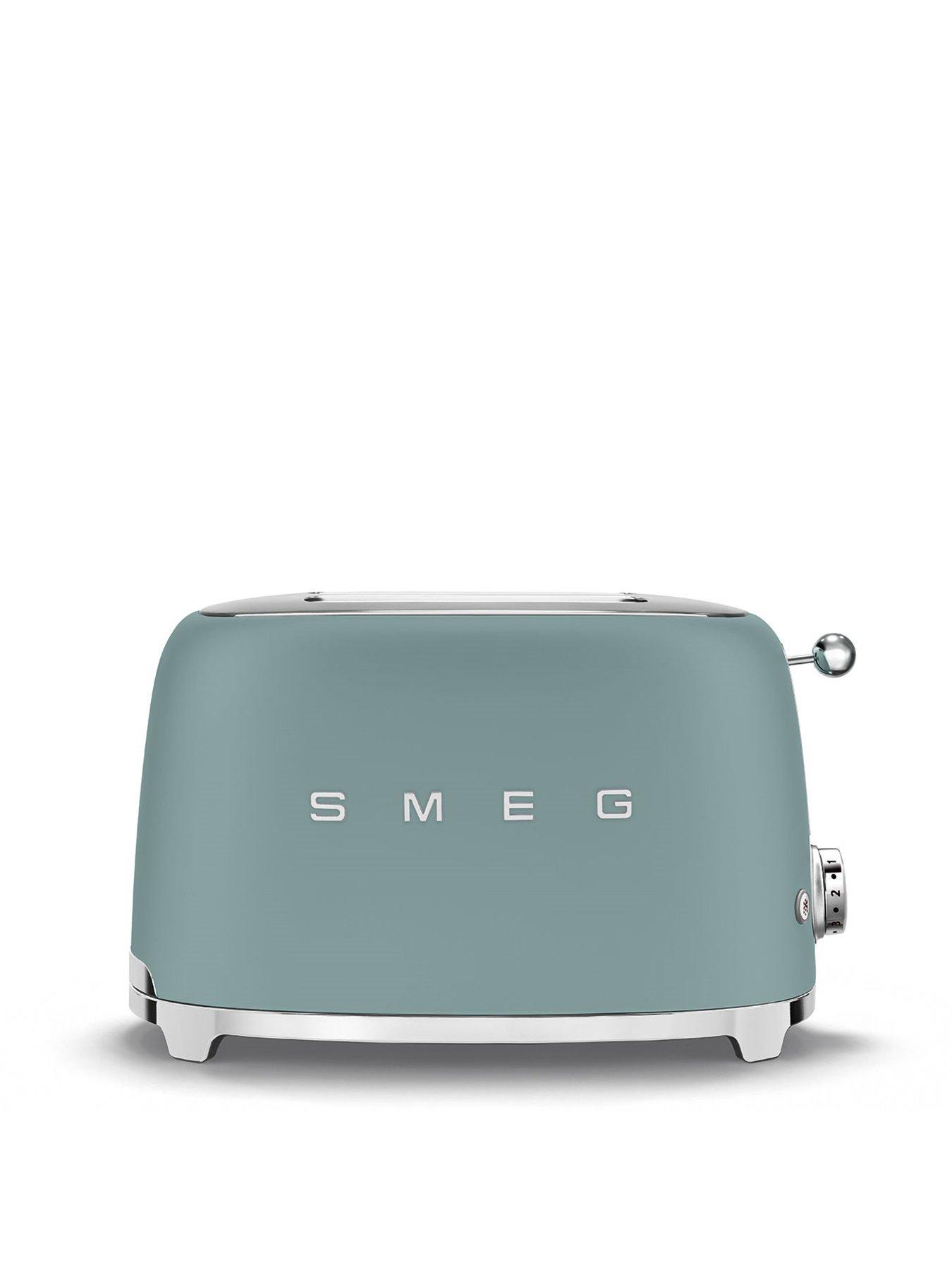  image of smeg-tsf01-retro-style-2-slice-toaster-950w-matte-emerald-green
