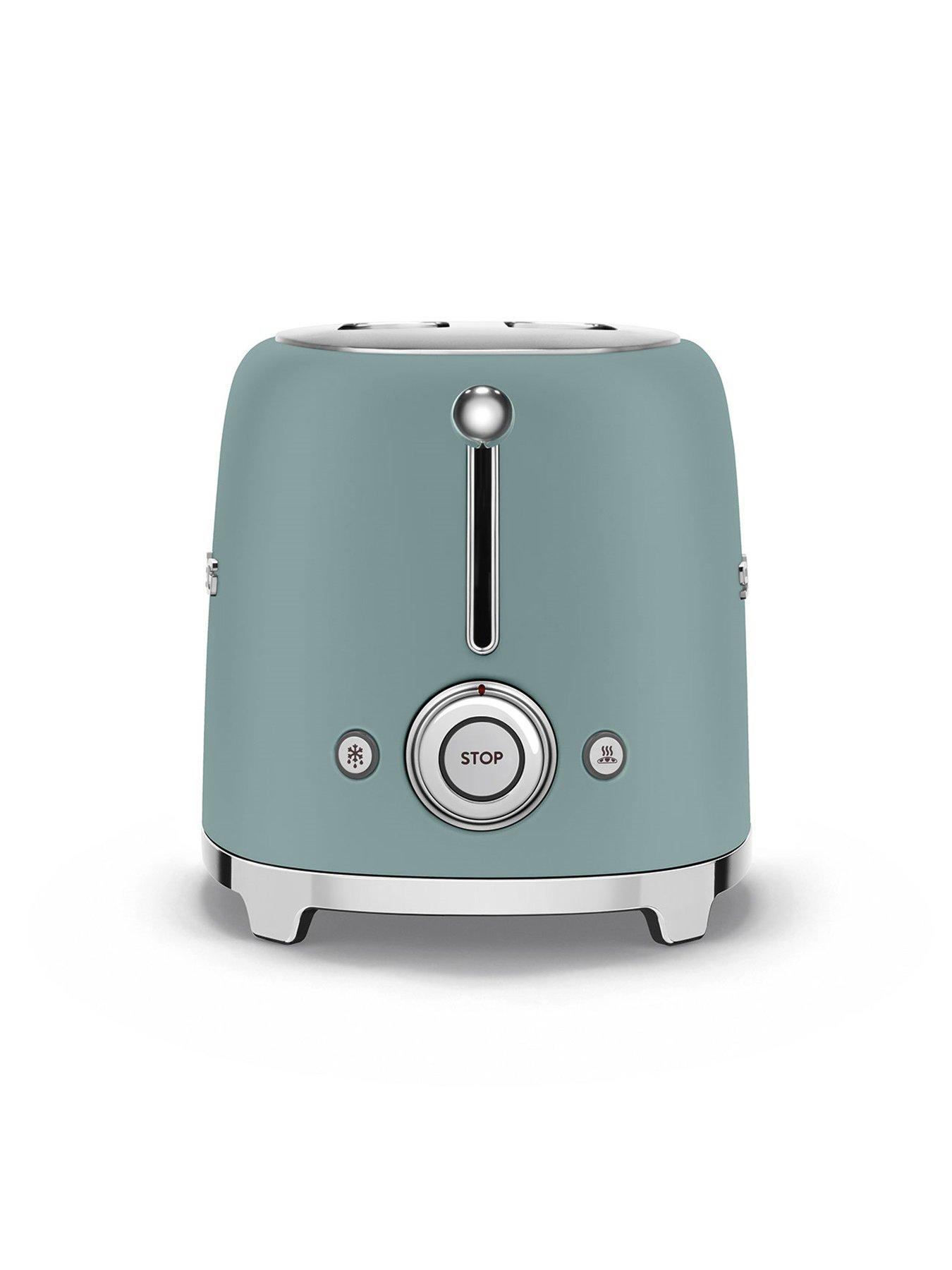  image of smeg-tsf01-retro-style-2-slice-toaster-950w-matte-emerald-green