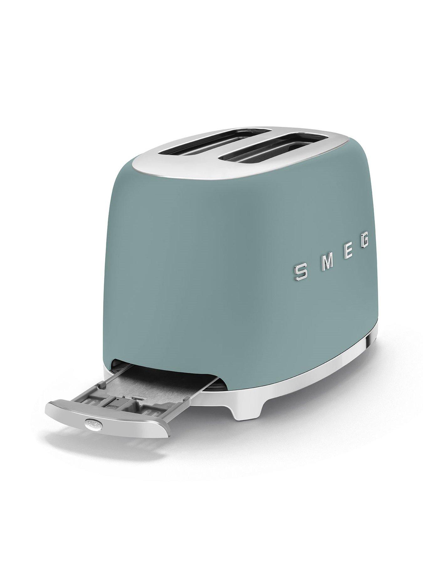  image of smeg-tsf01-retro-style-2-slice-toaster-950w-matte-emerald-green