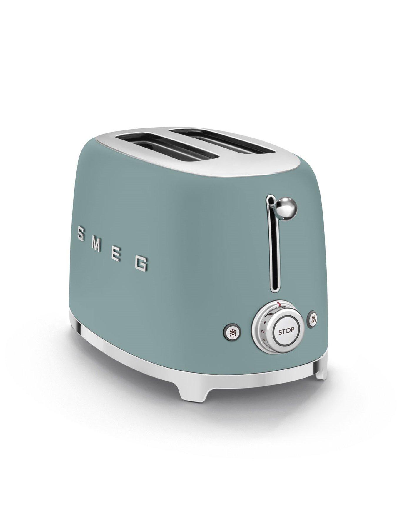  image of smeg-tsf01-retro-style-2-slice-toaster-950w-matte-emerald-green