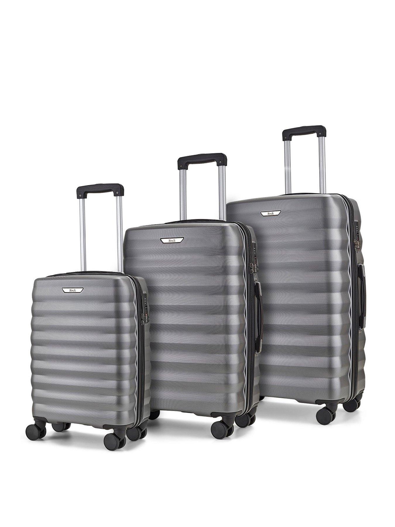  image of rock-luggage-berlin-8-wheel-hardshell-3pc-suitcase-set-charcoal