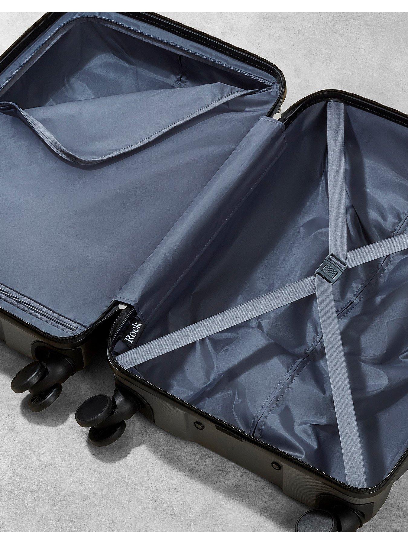  image of rock-luggage-berlin-8-wheel-hardshell-3pc-suitcase-set-charcoal