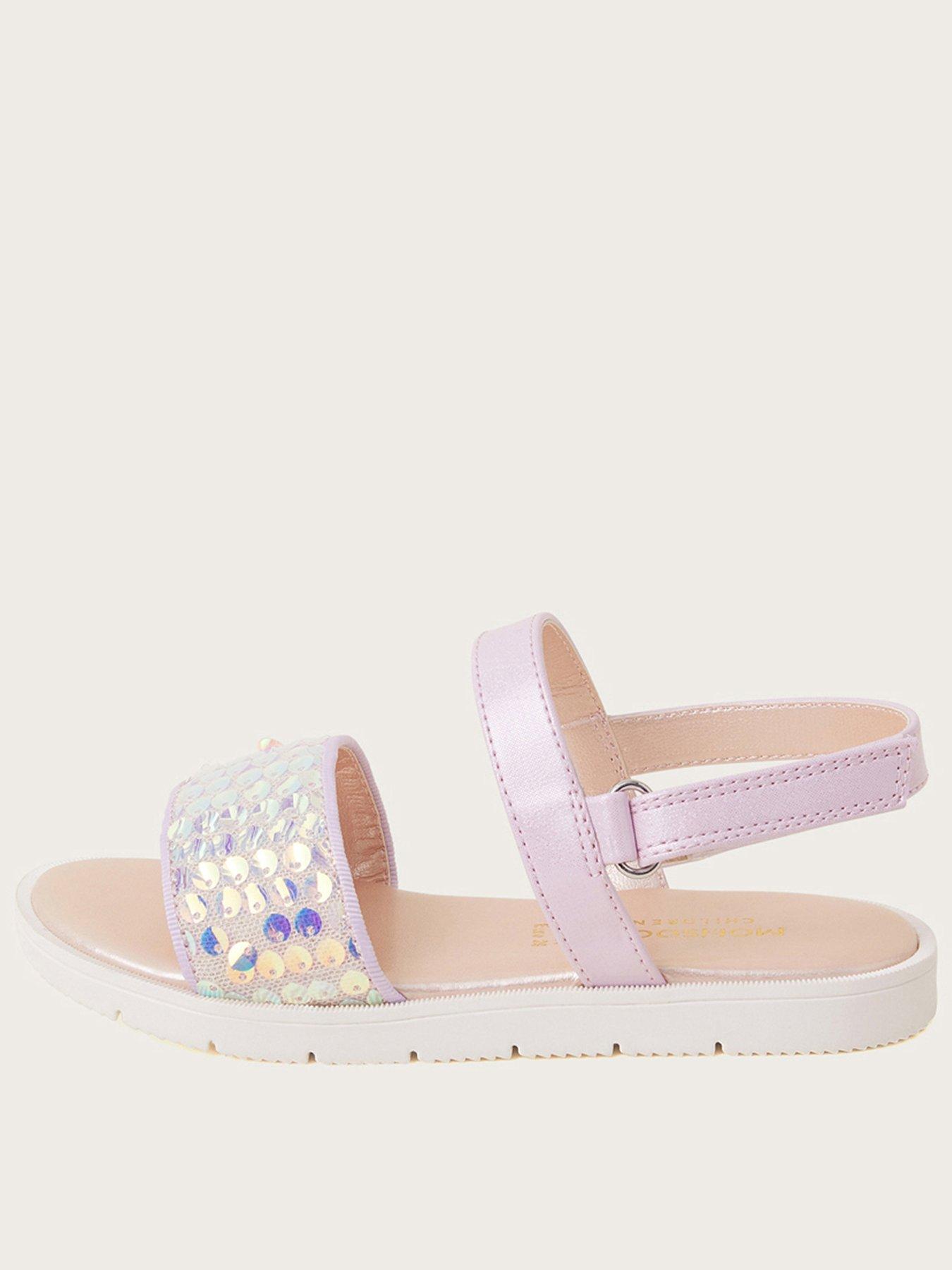 Monsoon Girls Lilac Mermaid Sequin Sandals - Lilac | littlewoods.com