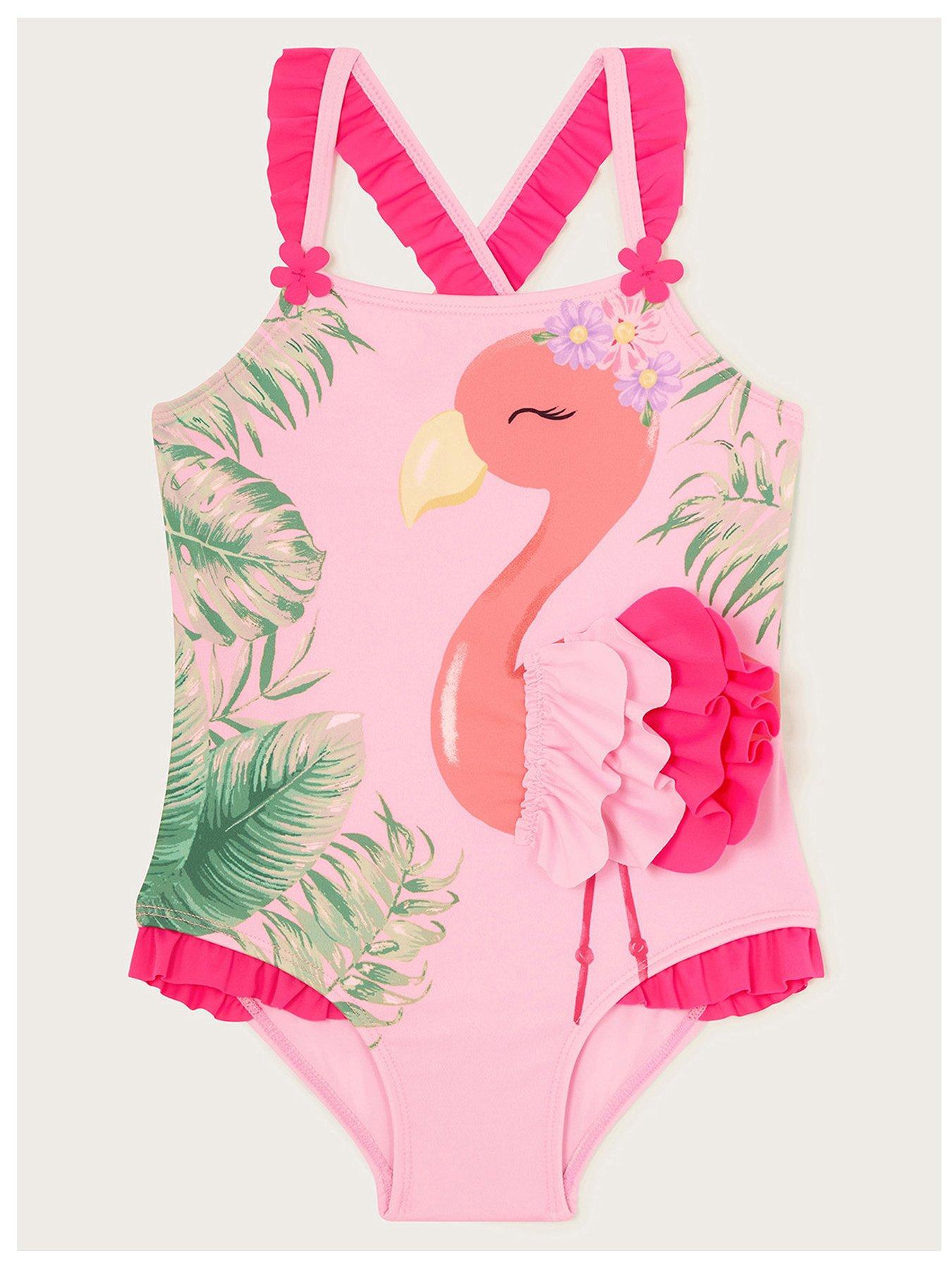 Baby Girls Flamingo Swimsuit Pink