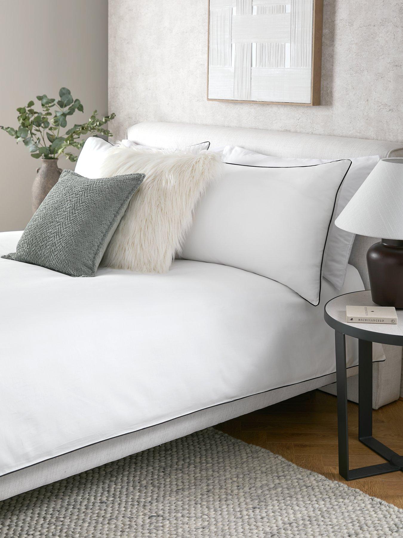 undefined Contrast Piping 100% Cotton Duvet Cover Set
