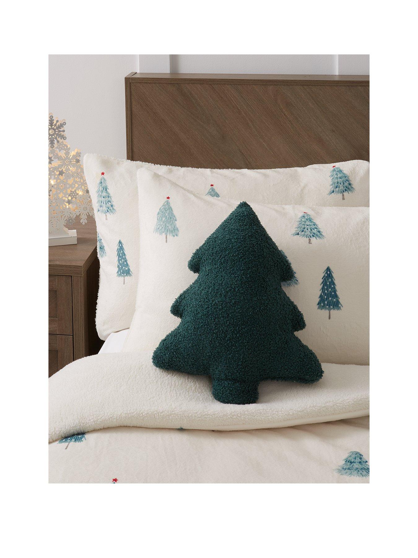 undefined Boucle Christmas Tree-Shaped Cushion