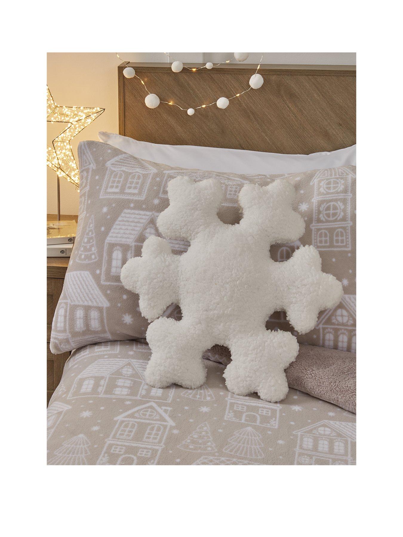 The Very Collection Boucle Snowflake-Shaped Christmas Cushion