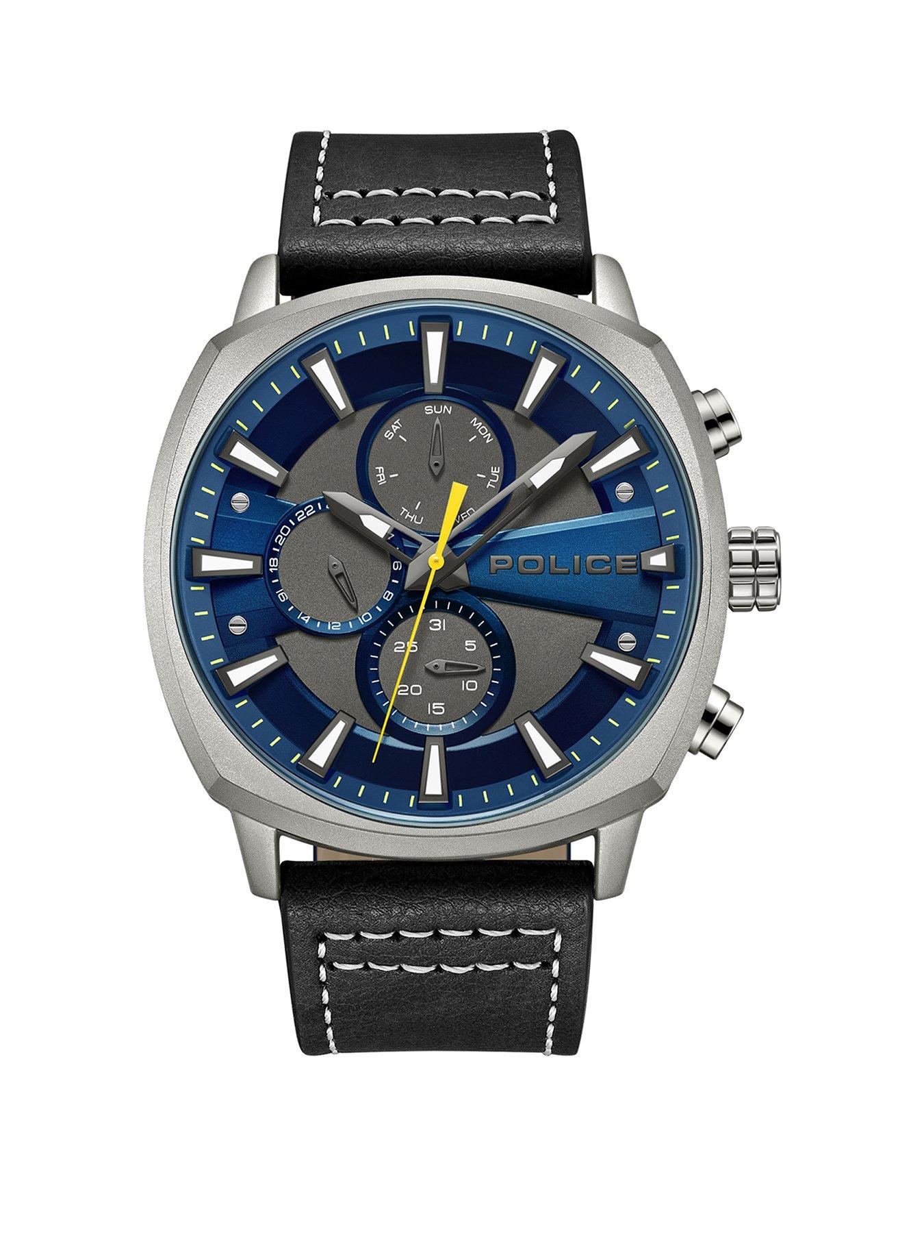 police-tuneful-gun-multi-dial-black-strap-watch