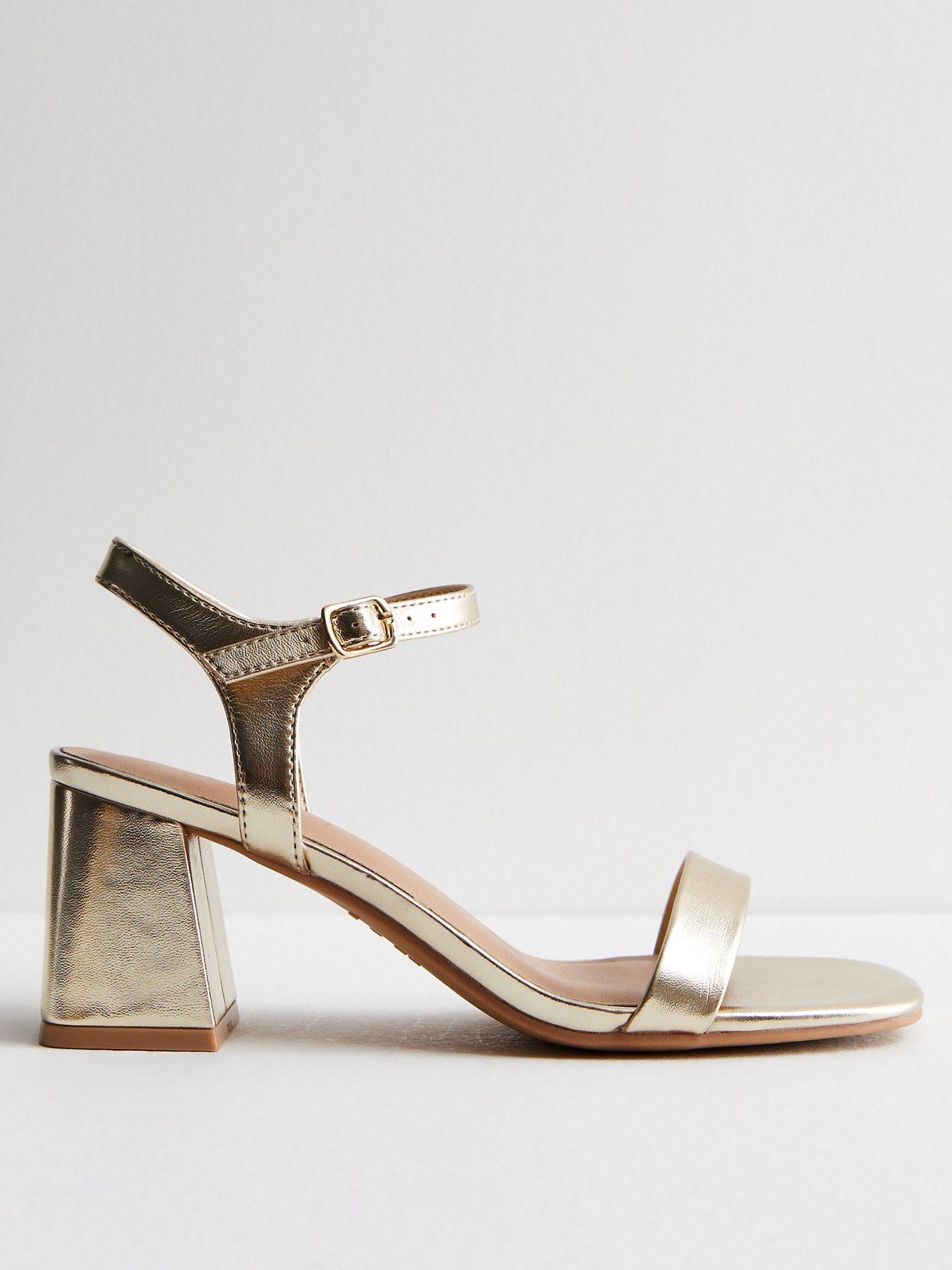 New Look Block Heel Sandals - Gold