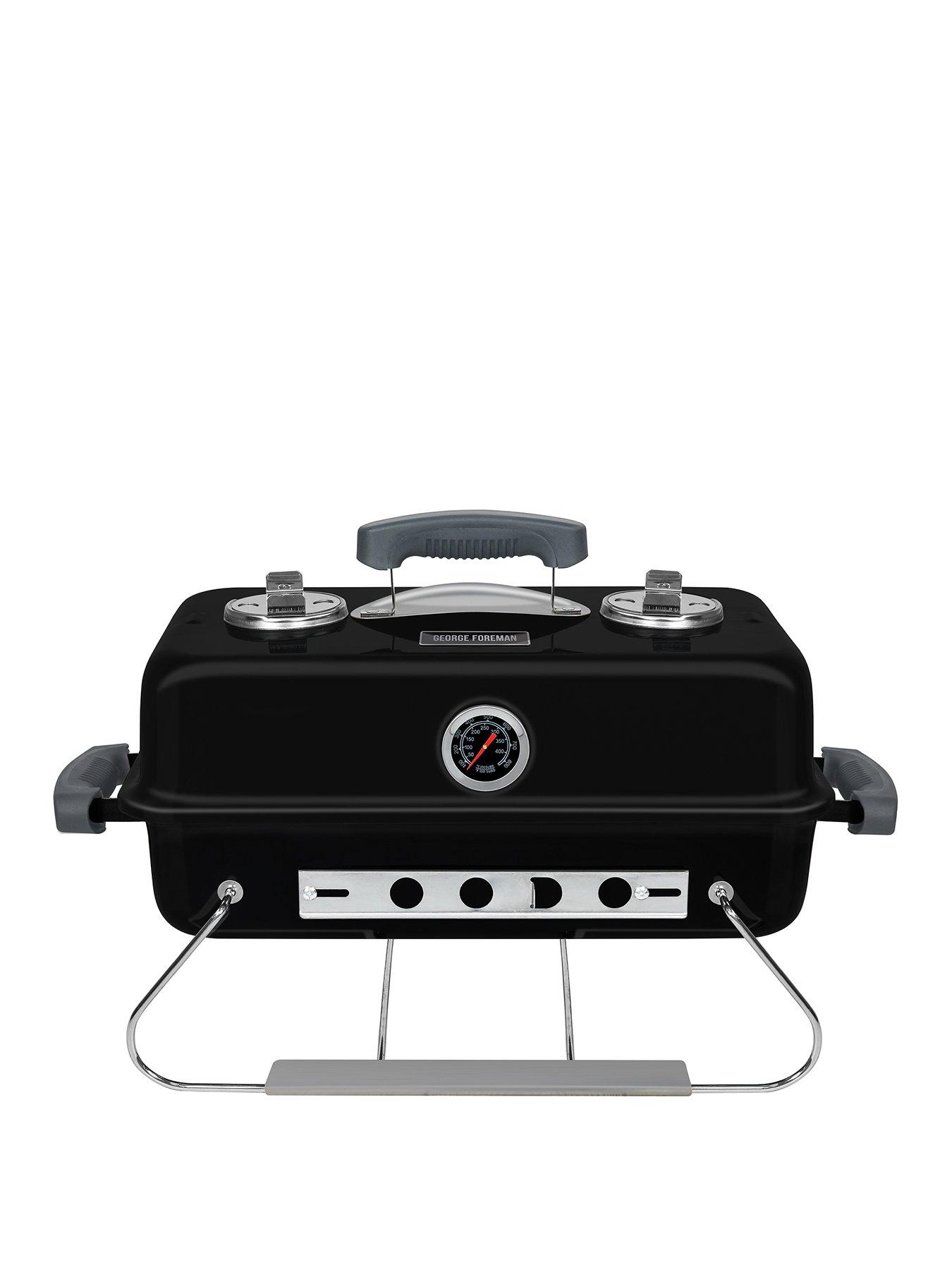 George Foreman On-The-Go Portable Charcoal BBQ - Black