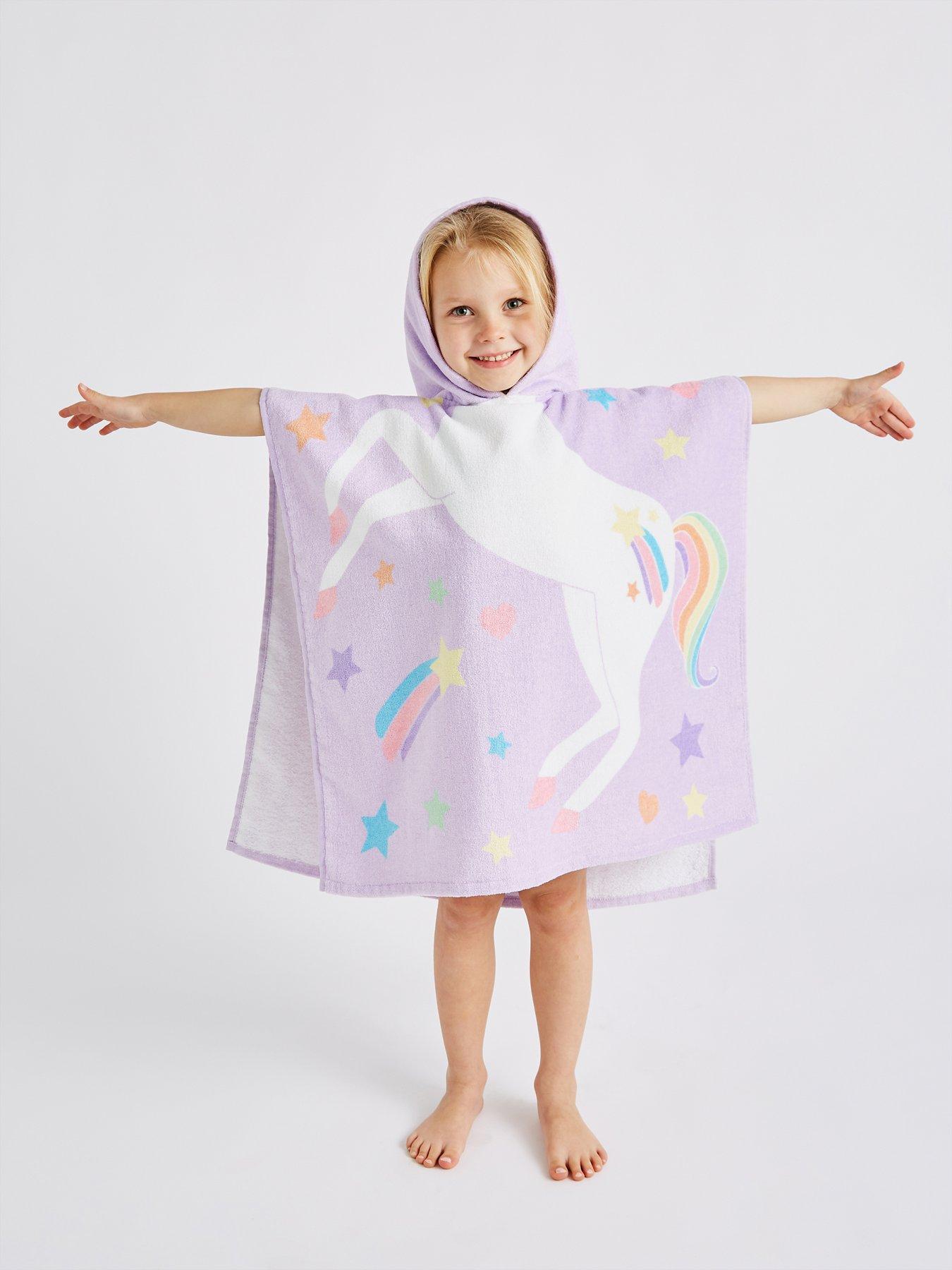  image of catherine-lansfield-unicorn-hooded-poncho-towel