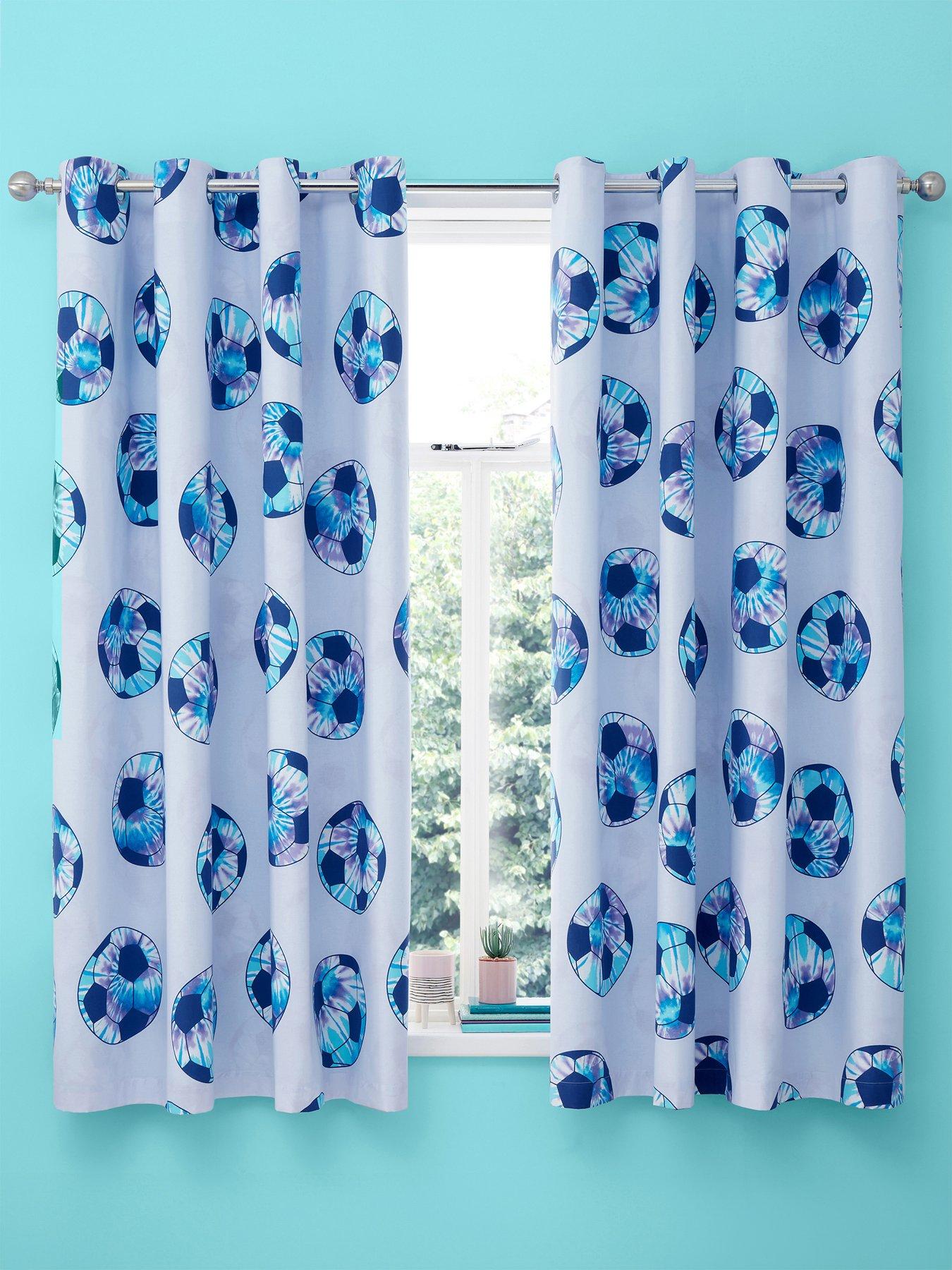 undefined Tie Dye Football Reversible Eyelet Curtains W168xD183cm(W66xD72inches)
