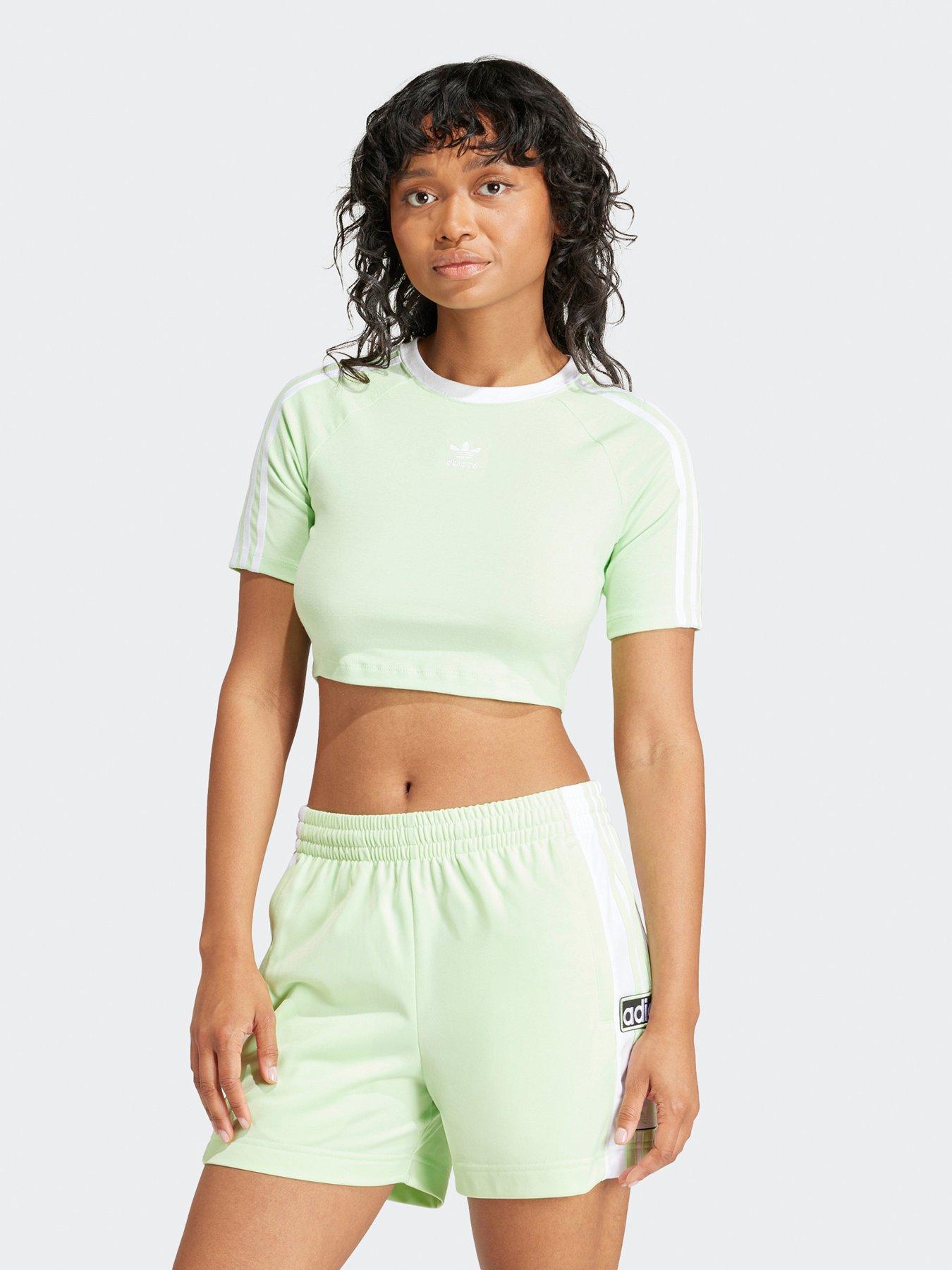 adidas Originals Women's 3 Stripe Baby Tee - Green