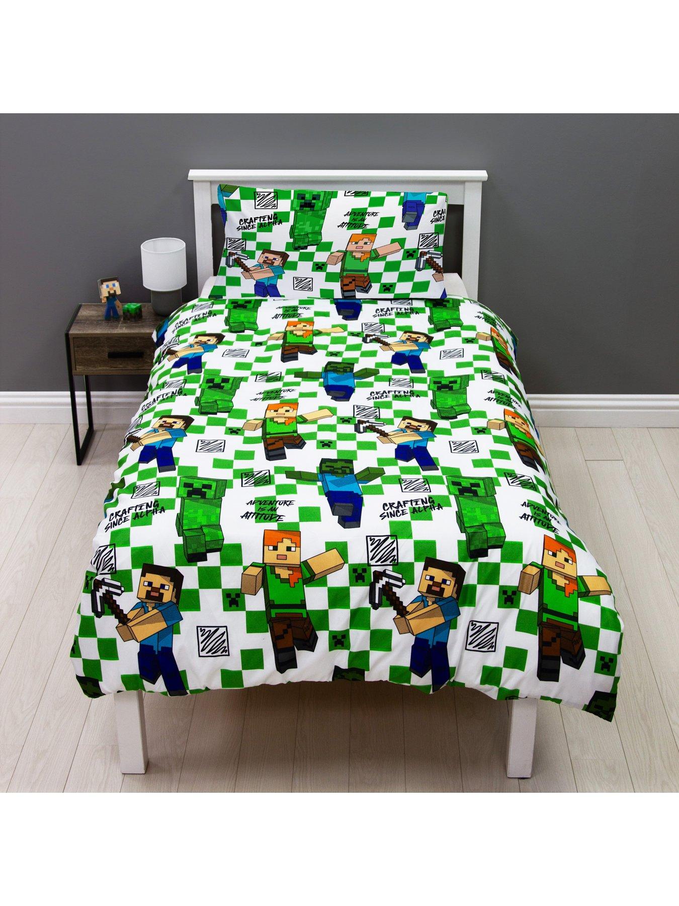 Image 4 of 7 of Minecraft Drawn Single Duvet Cover Set - Multi