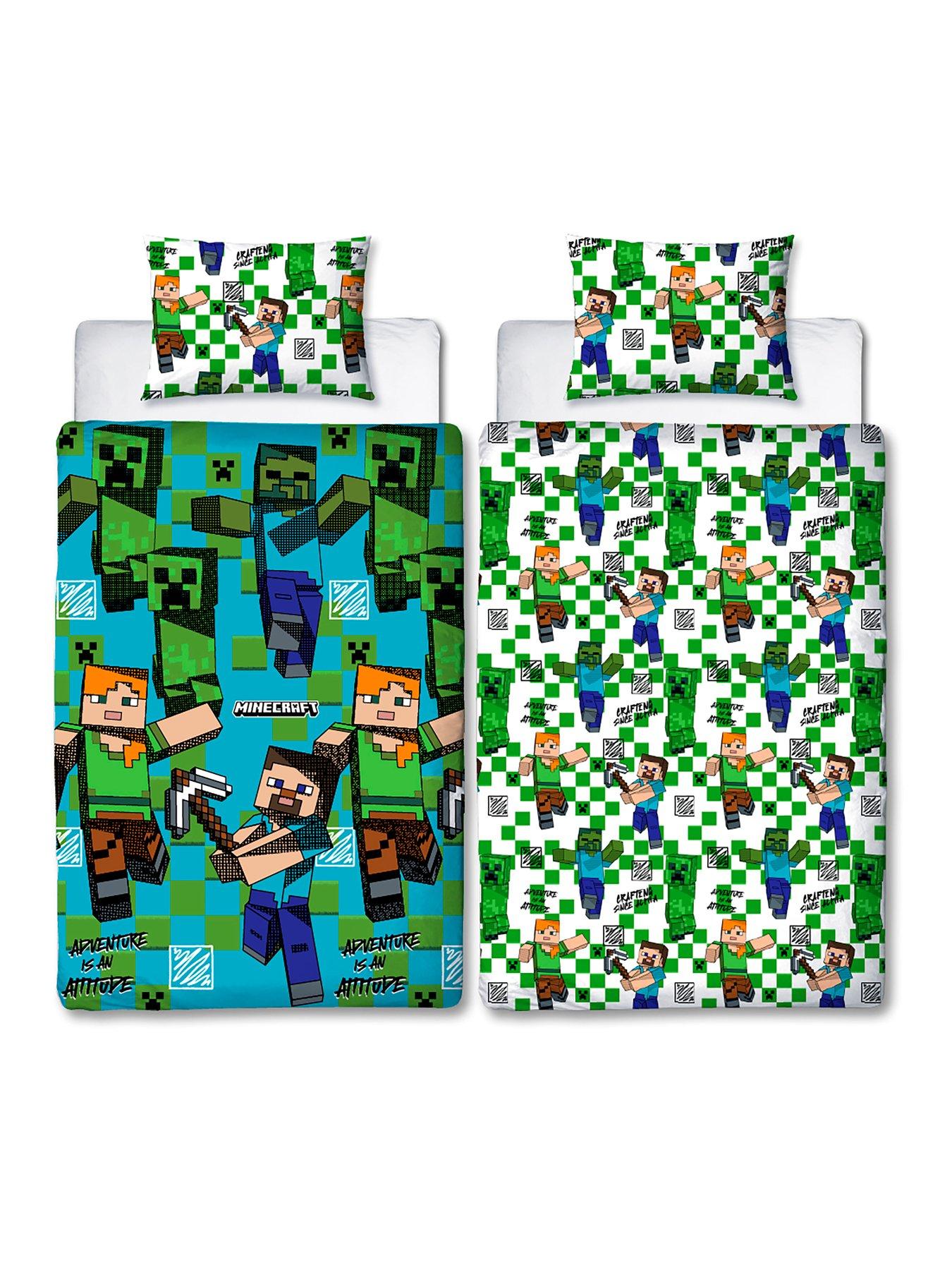 Image 5 of 7 of Minecraft Drawn Single Duvet Cover Set - Multi