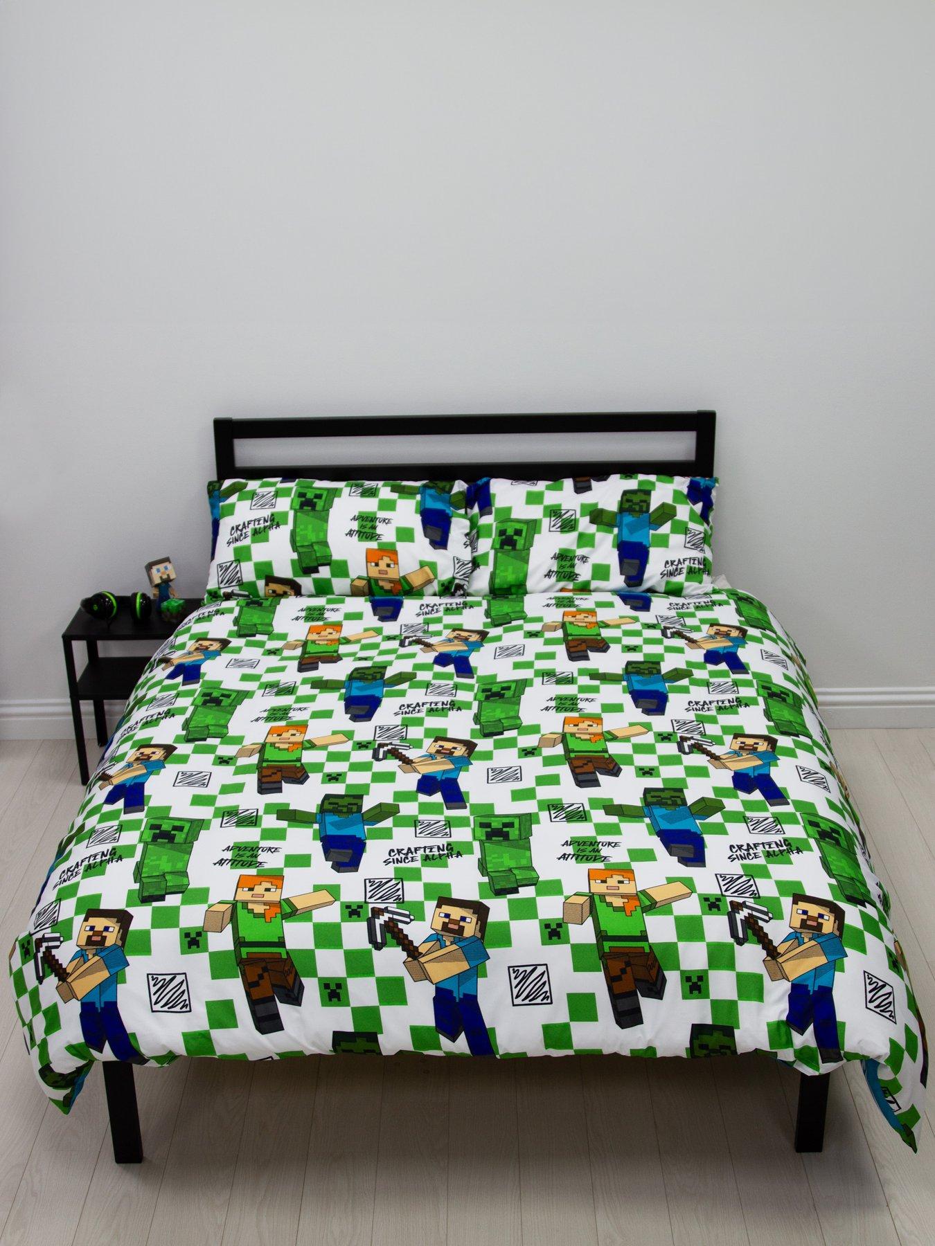  image of minecraft-drawn-double-duvet-cover-set-multi