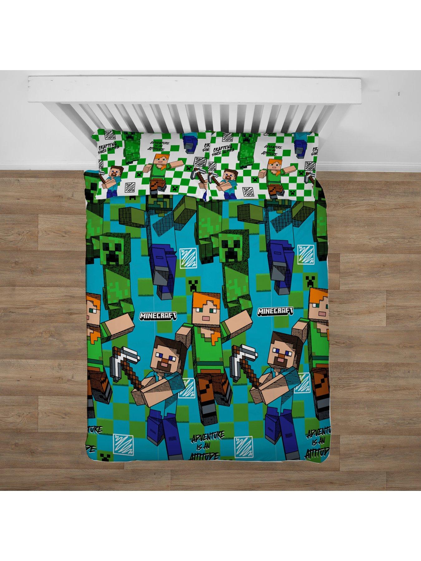  image of minecraft-drawn-double-duvet-cover-set-multi