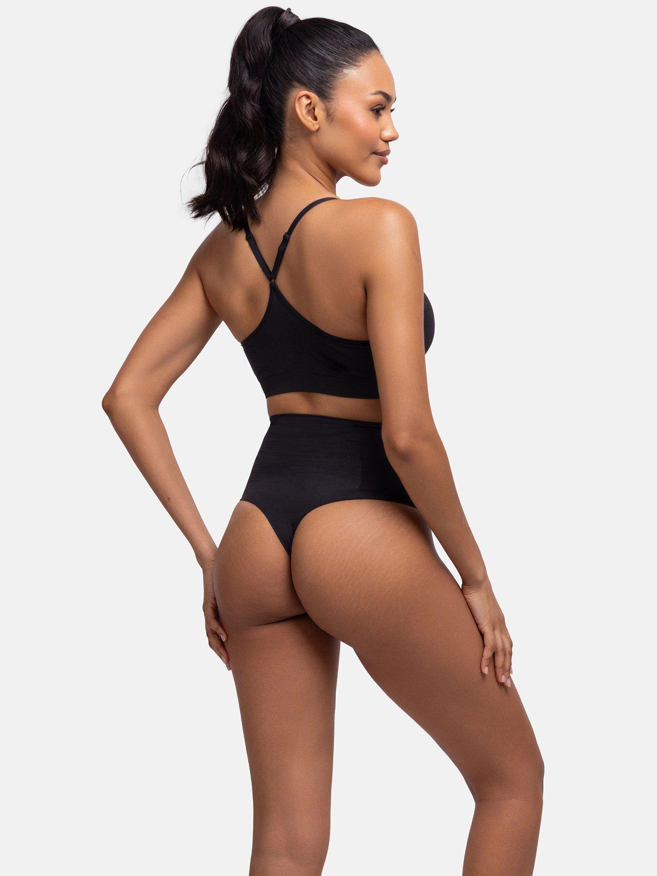 stillFront image of dorina-absolute-sculpt-mid-waist-thong-black