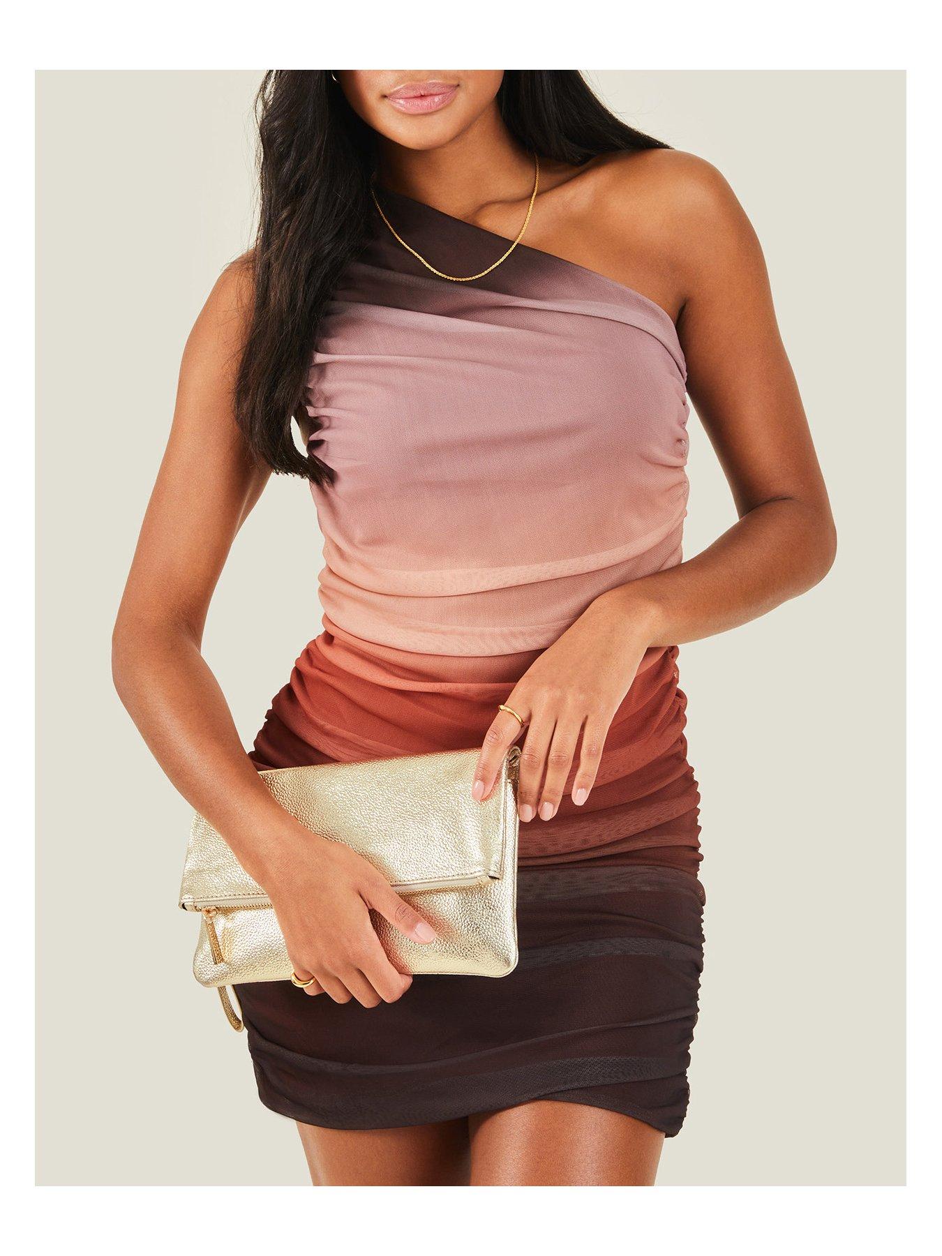  image of accessorize-leather-metallic-fold-over-clutch