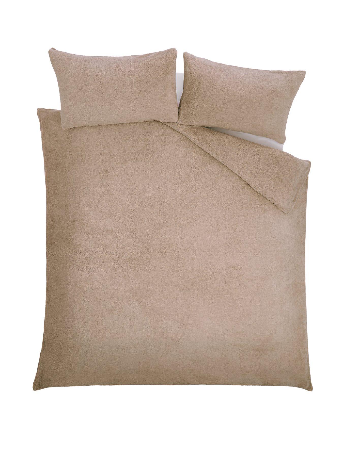 Image 2 of 6 of Very Home Teddy Fleece Duvet Cover Set in Natural