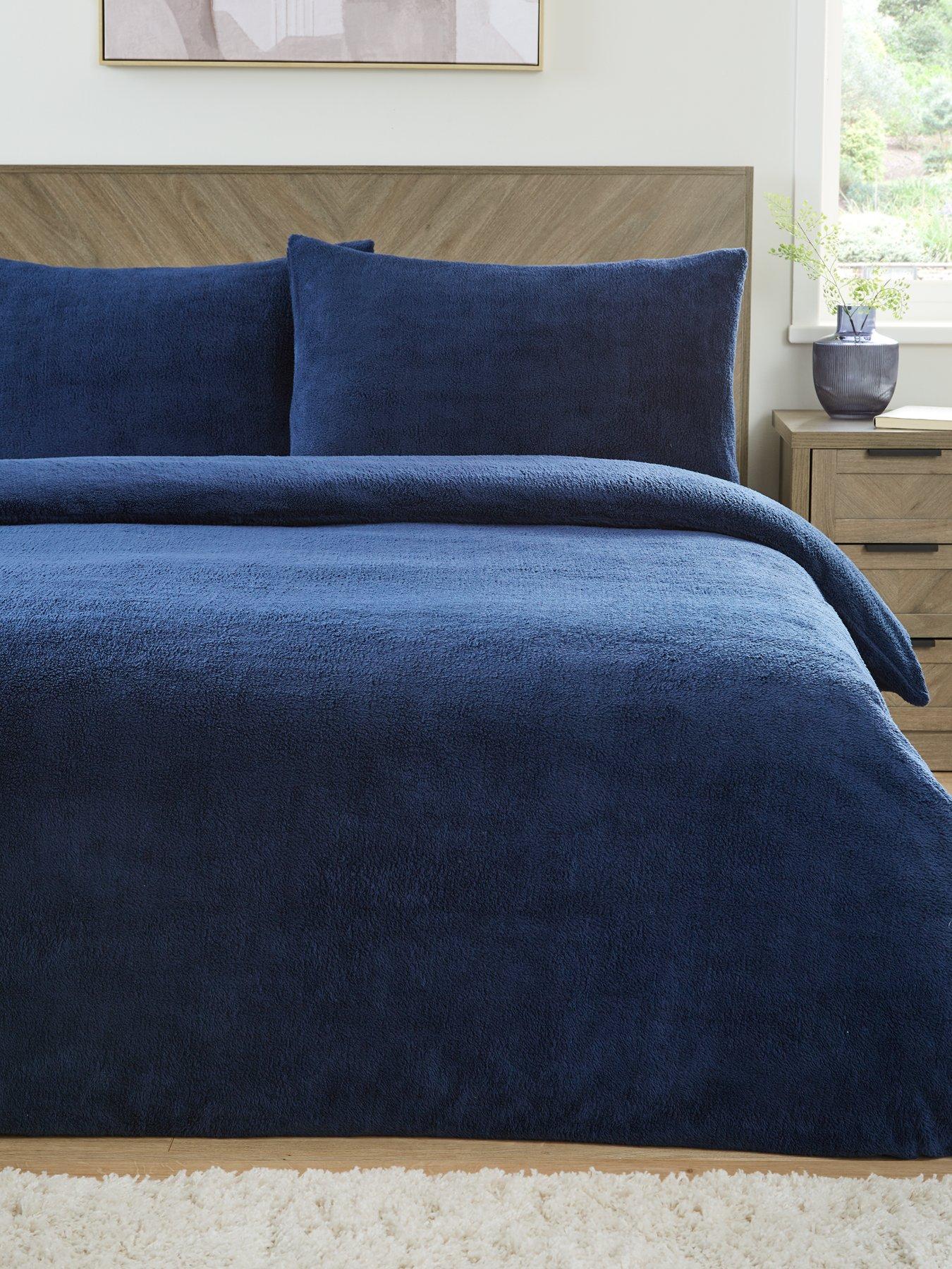 The Very Collection Teddy Fleece Duvet Cover Set in Navy