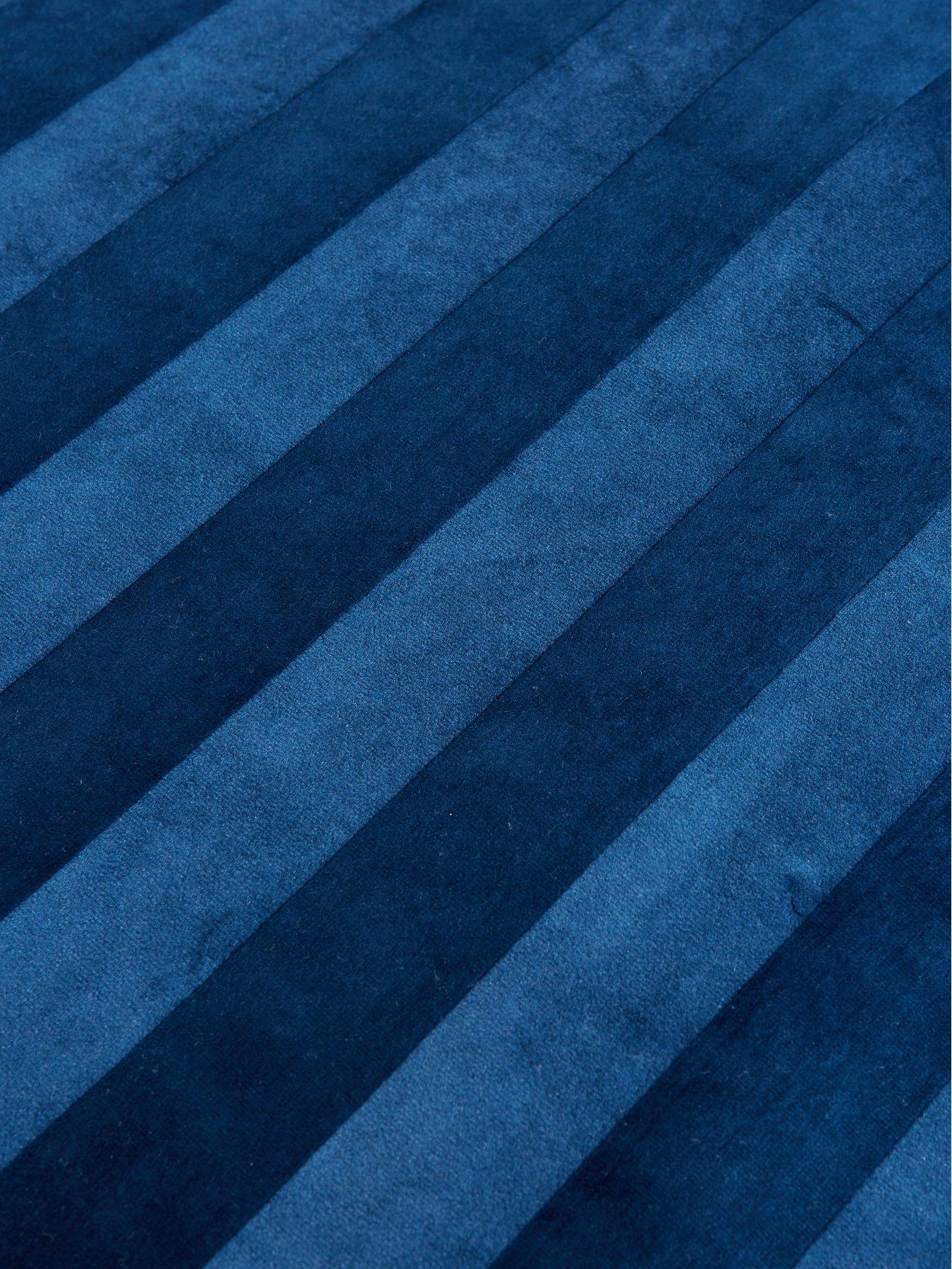 Image 5 of 6 of The Very Collection Luxe Velvet Stripe Duvet Cover Set in Navy