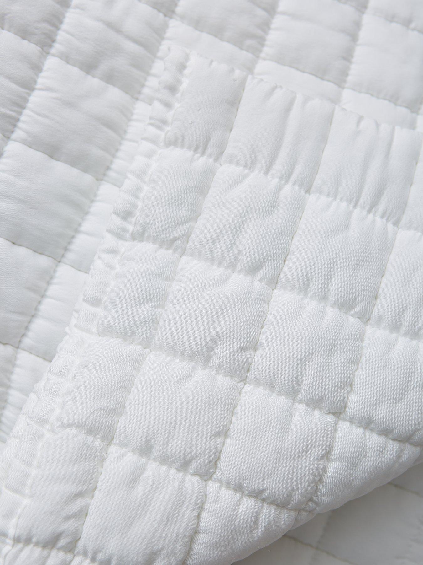 Image 3 of 4 of The Very Collection Washed Quilted Microfibre Bedspread Throw - White