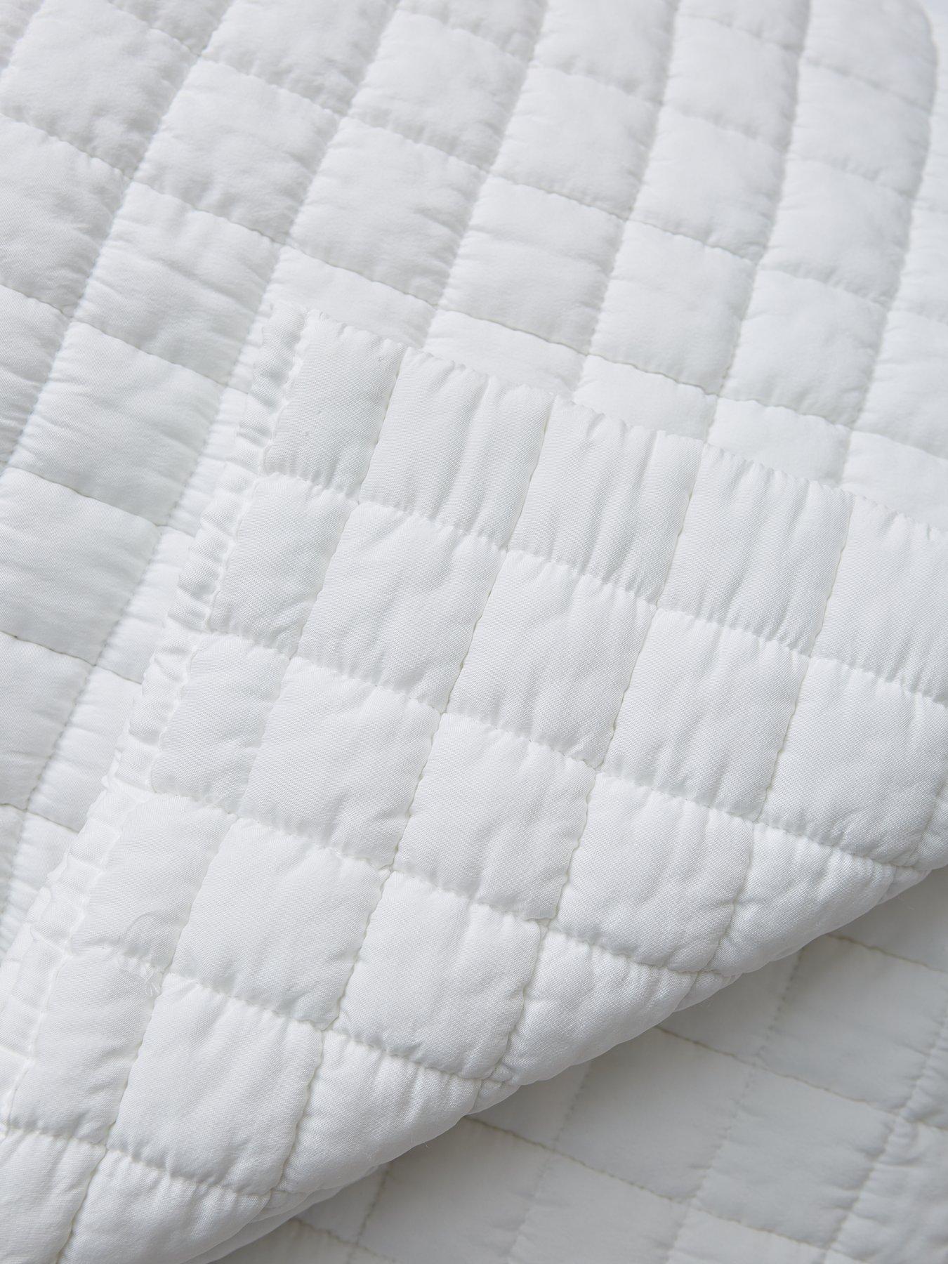  image of very-home-washed-quilted-microfibre-bedspread-throw-white