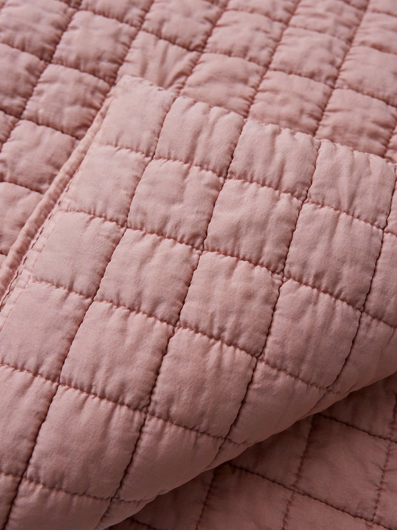  image of the-very-collection-washed-quilted-microfibre-bedspread-throw-pink