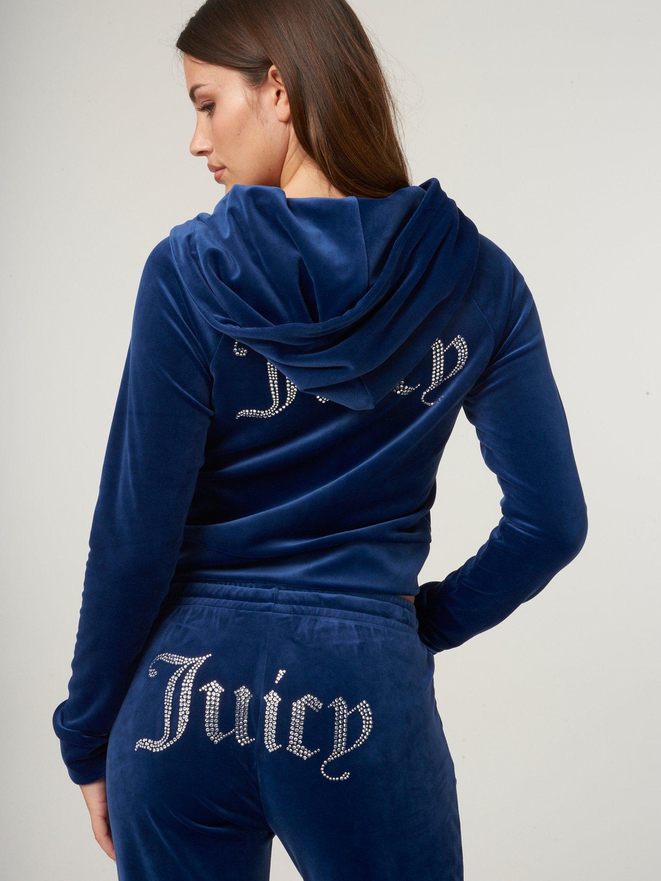 Juicy Couture Classic Track Pants With Diamante Logo Blue