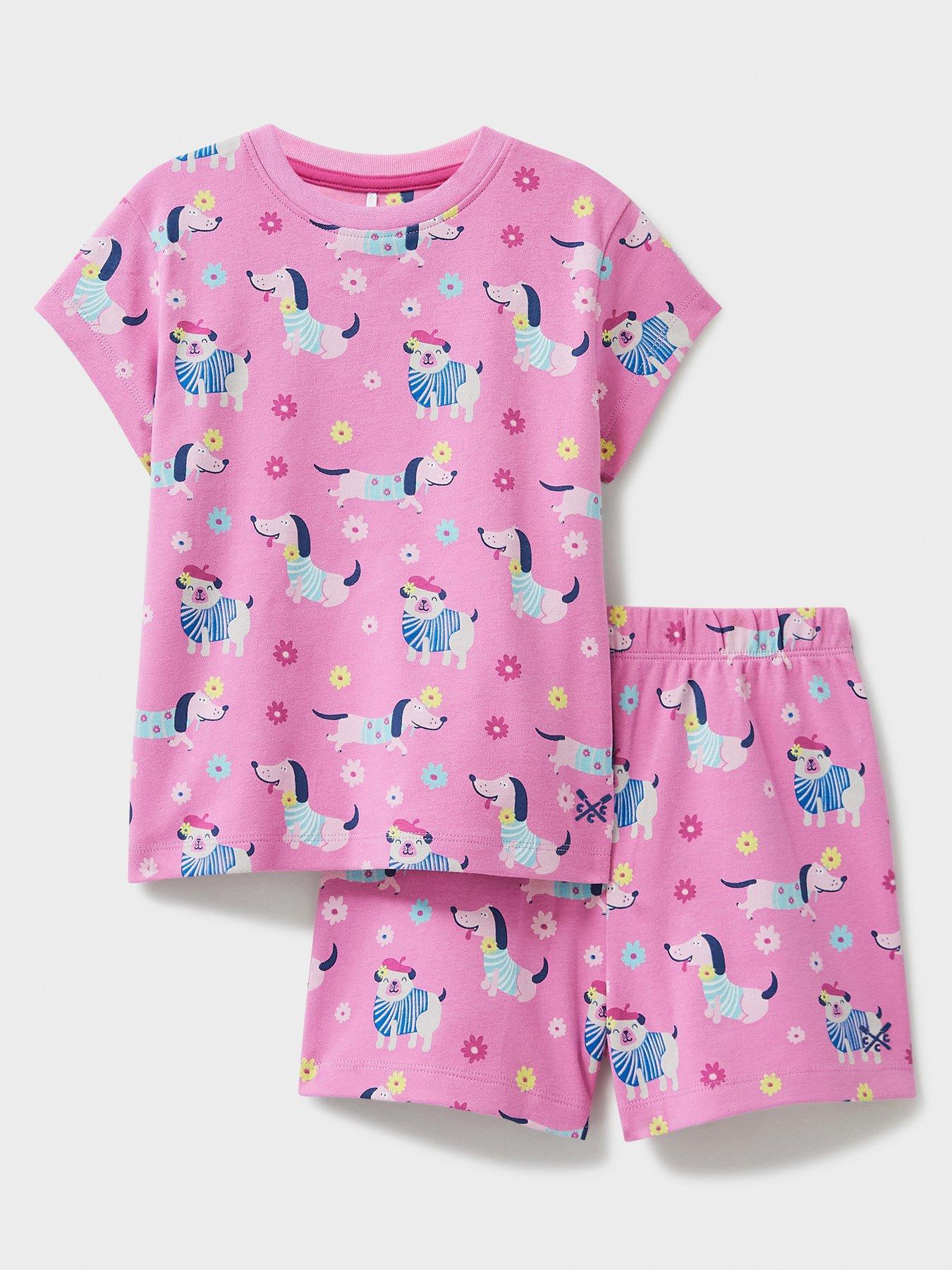  image of crew-clothing-girls-shorty-pyjamas-pink