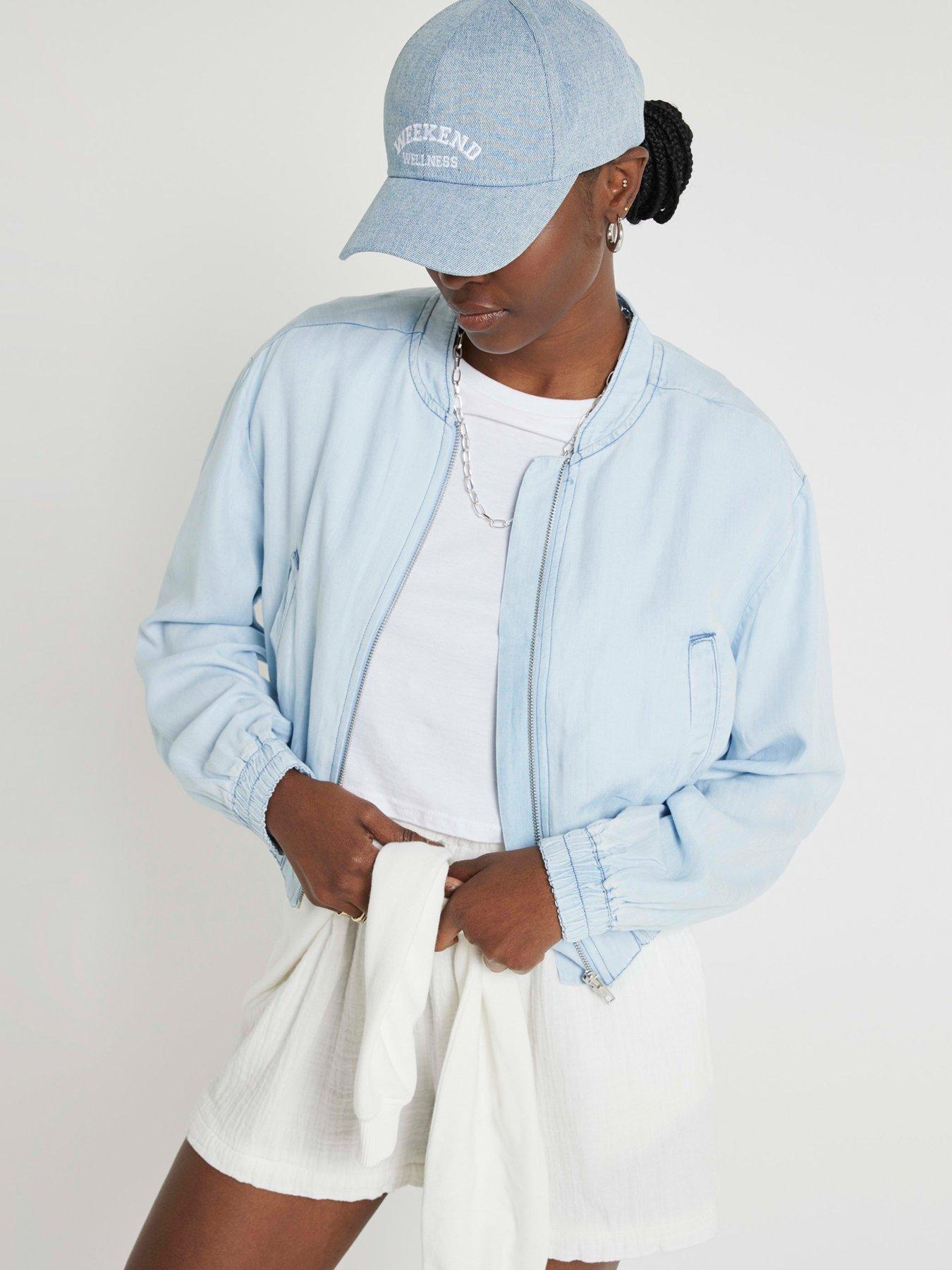 Image 3 of 5 of River Island Lyocell Bomber Jacket - Light Denim
