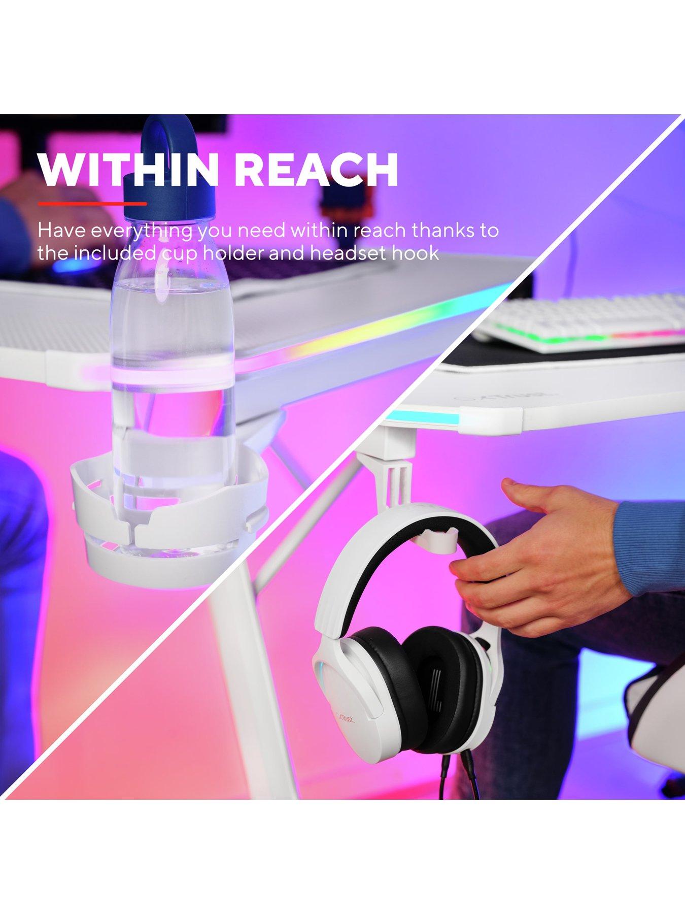  image of trust-gxt709w-luminus-white-gaming-desk-with-adjustable-rgb-led-lighting