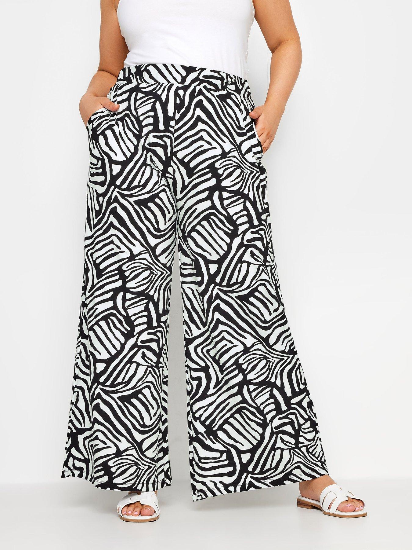 undefined Curve Jersey Wide Leg Trousers Mono - Black