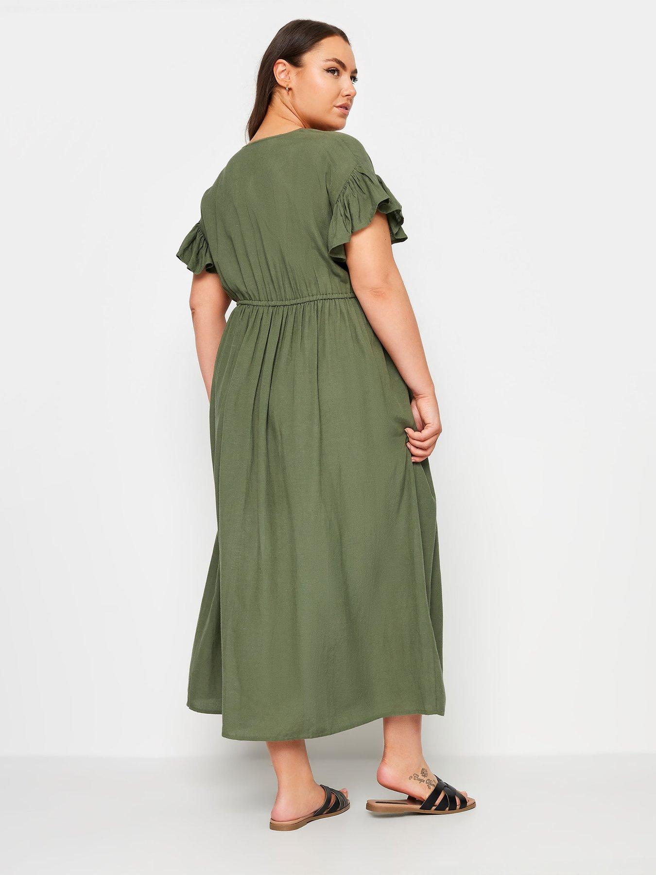 Khaki boho dress sale
