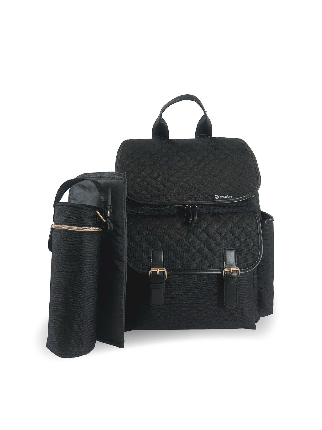 undefined Backpack Changing Bag - Black Quilted