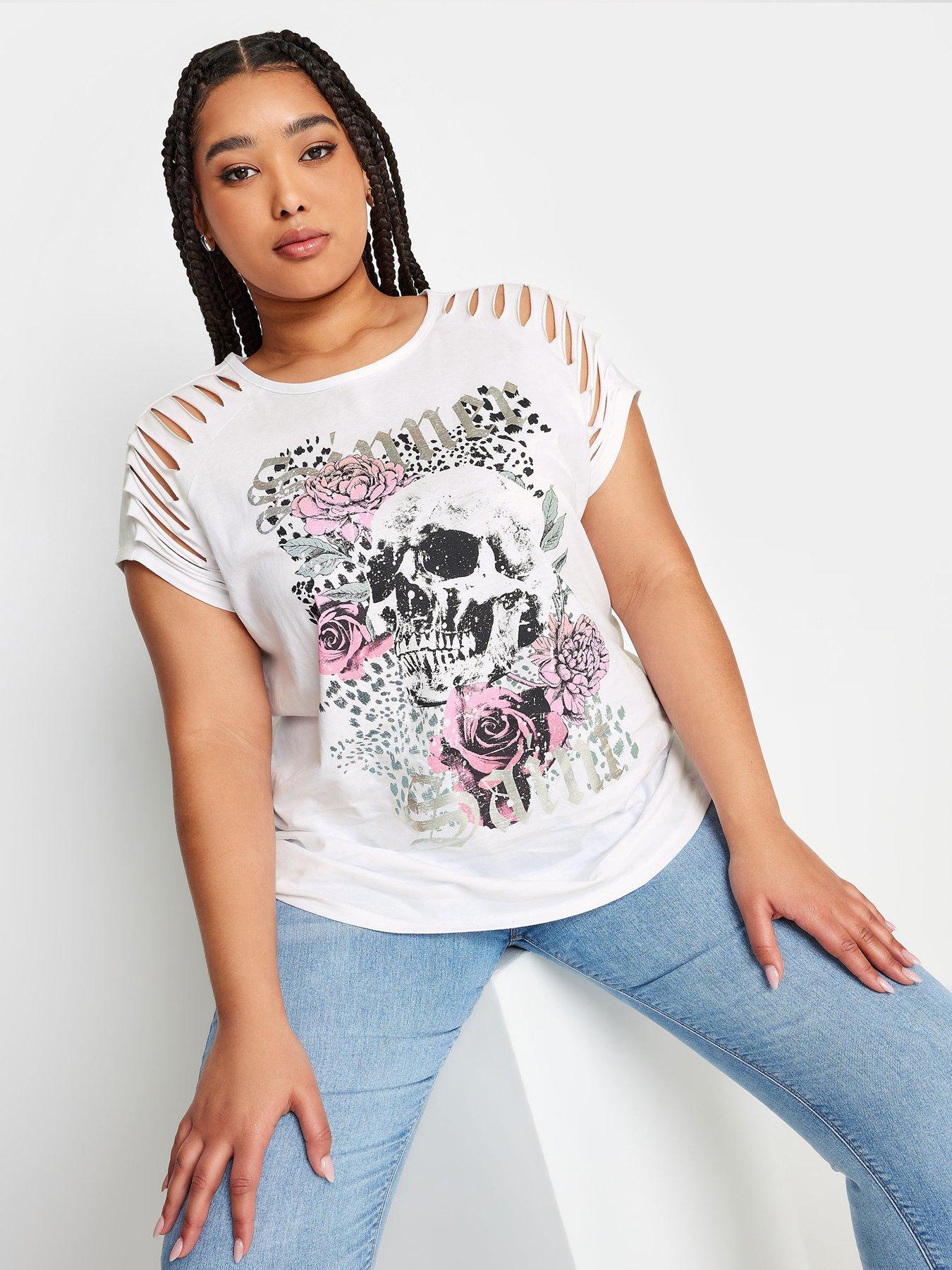 undefined Curve Laser Cut T-shirt Raglan Saint Sinner - White