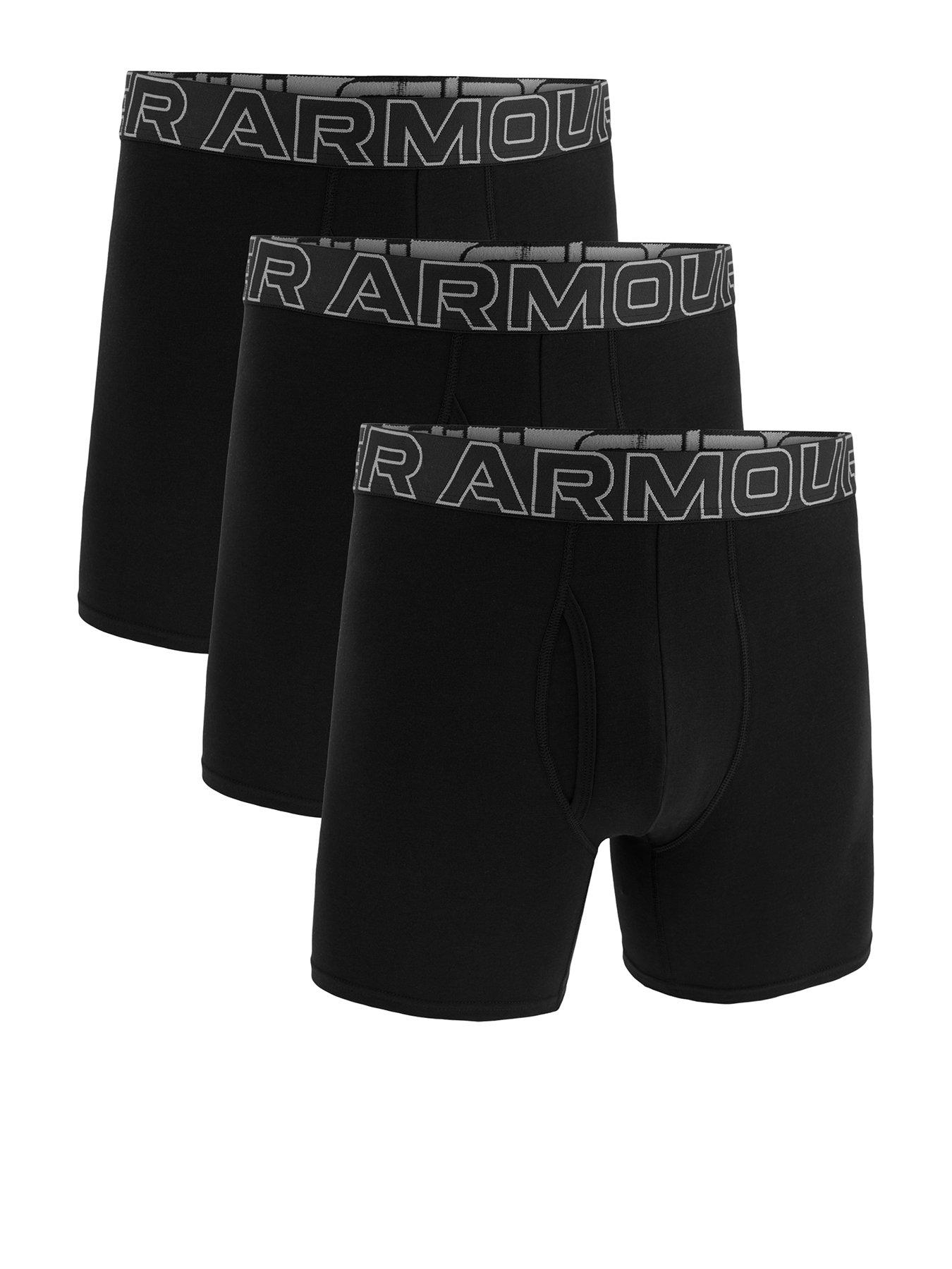 undefined 3 Pack of Men's 6 Inch Performance Cotton Solid Boxers - Black