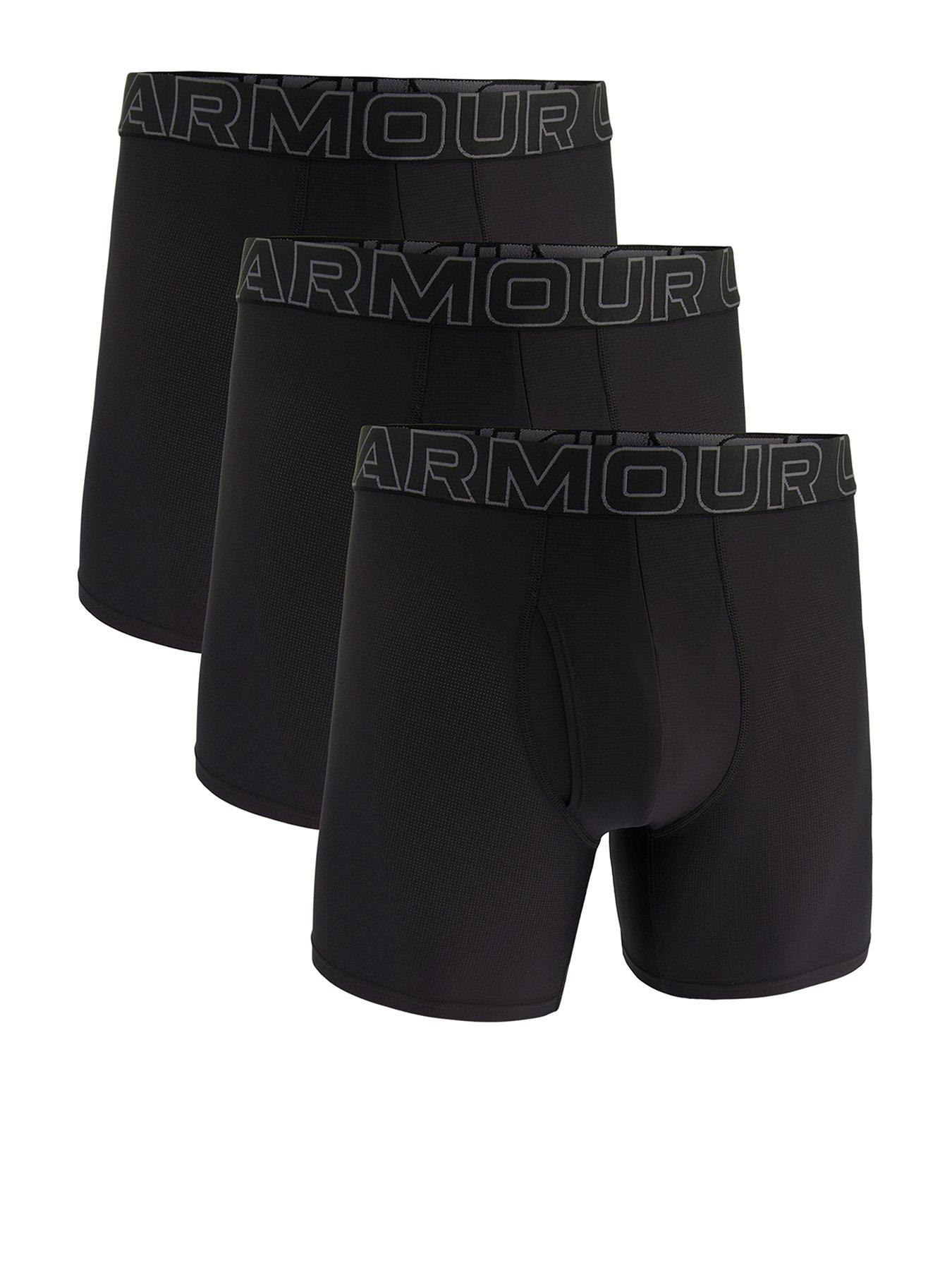 undefined 3 Pack of Men's 6 Inch Performance Tech Mesh Solid Boxers - Black